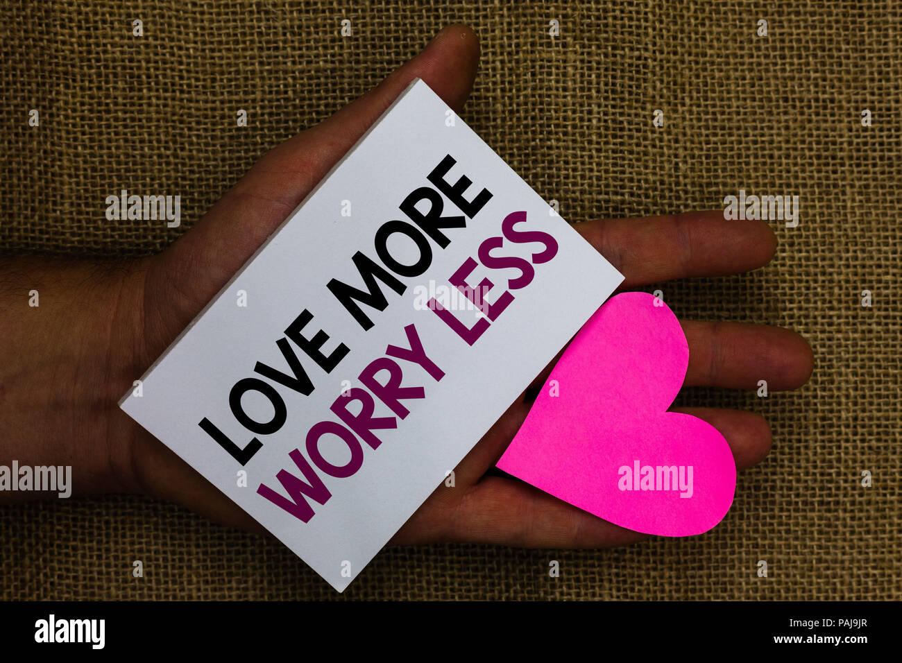 Word writing text Love More Worry Less. Business concept for Have a ...