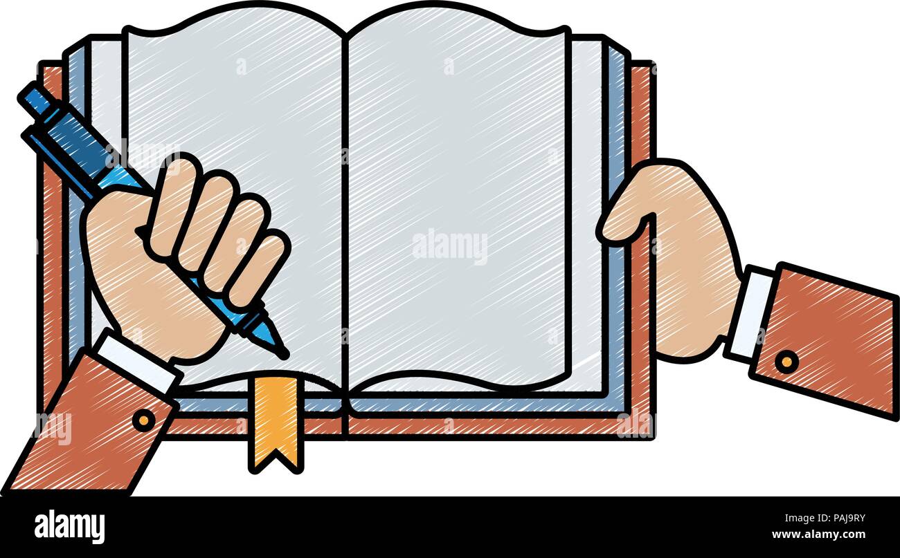 Hand writting on book vector illustration graphic design Stock Vector