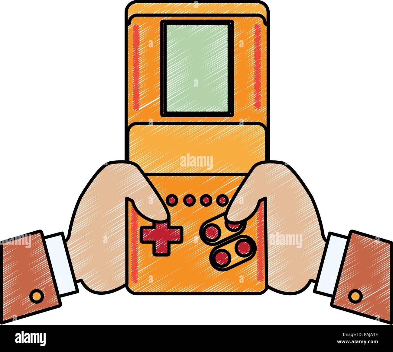 Retro videogame console portable vector illustration graphic design ...
