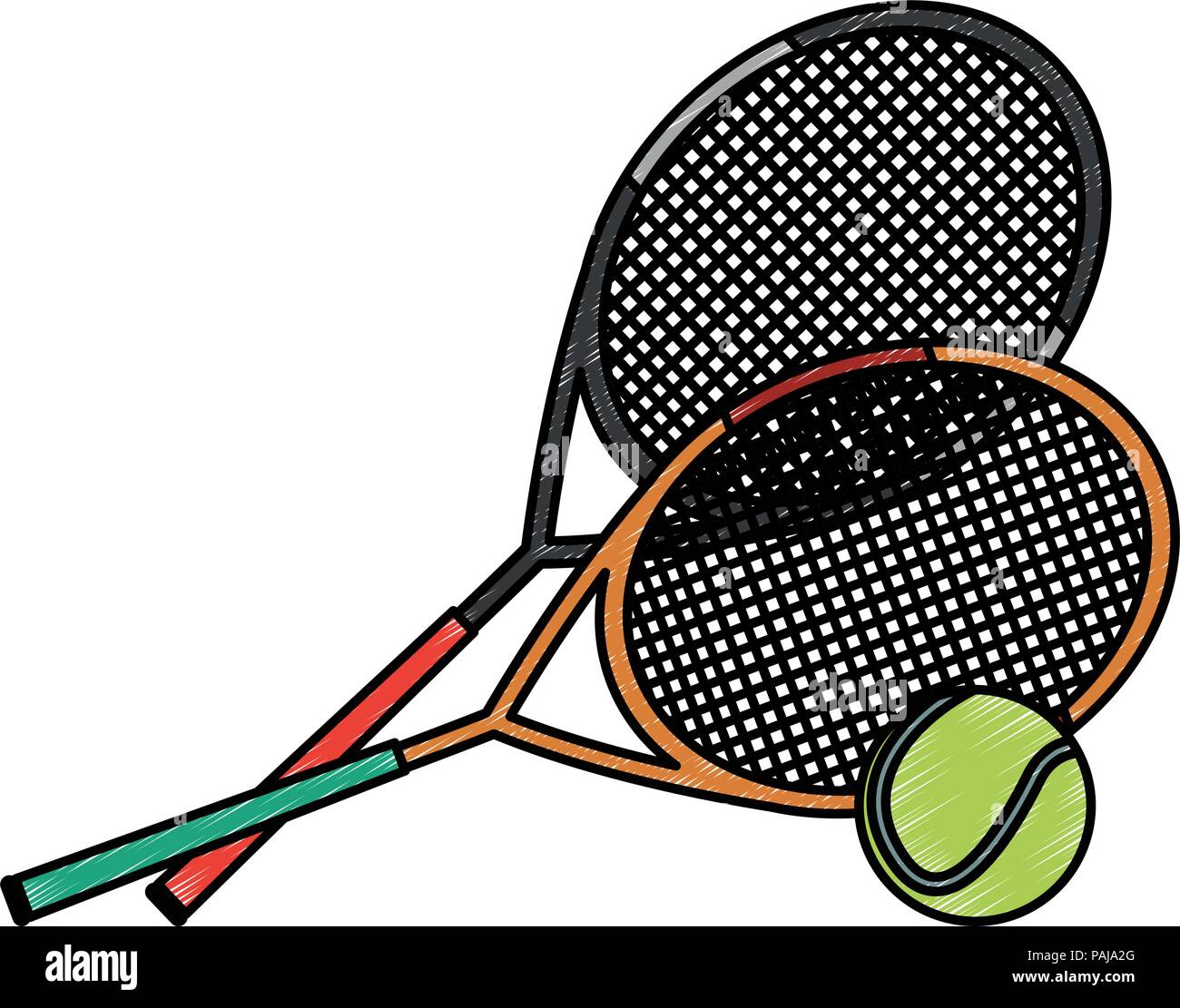 Tennis rackets crossed with ball vector illustration graphic design ...