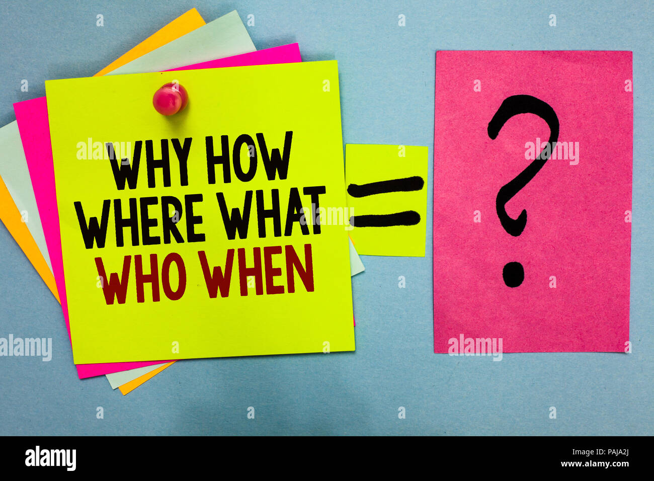 Text sign showing Why How Where What Who When. Conceptual photo ...