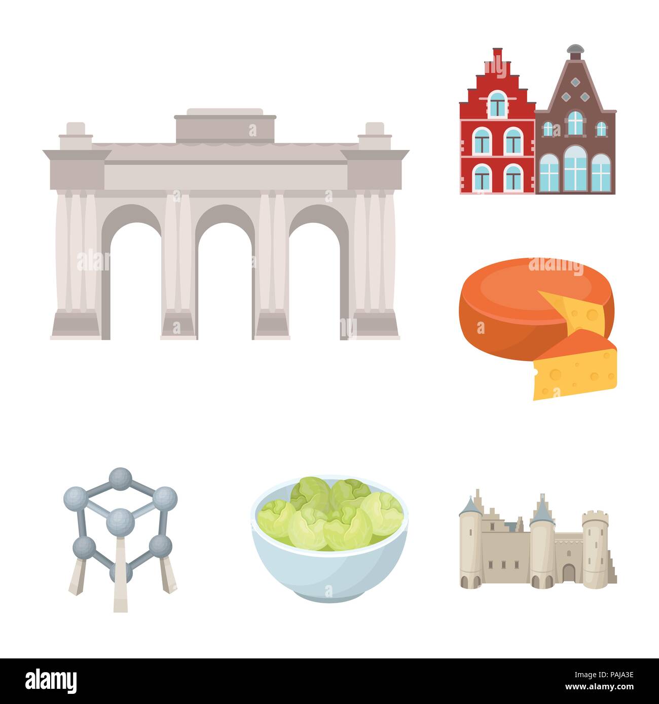 Country Belgium cartoon icons in set collection for design.Travel and ...