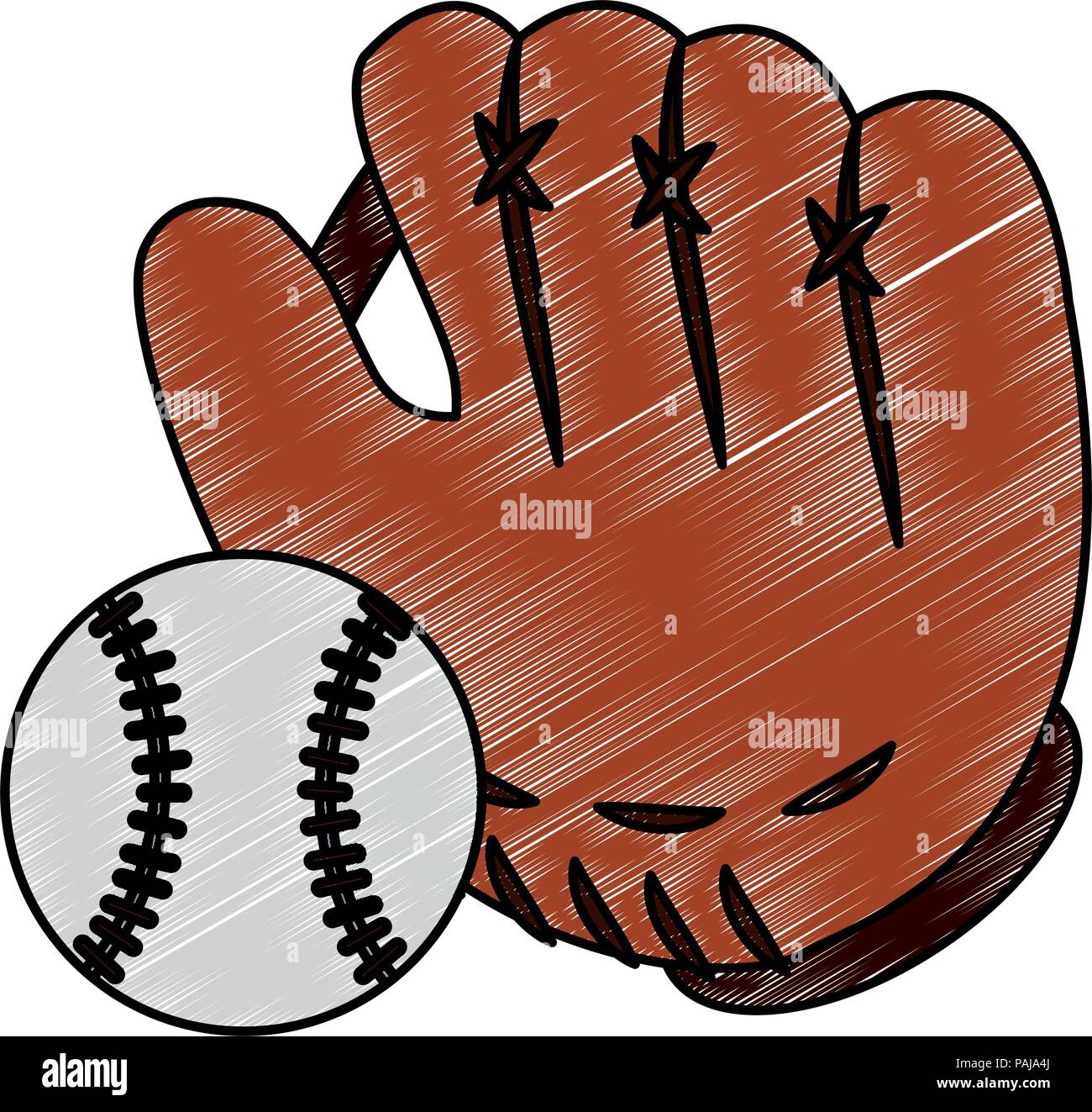 Baseball leather glove vector illustration graphic design Stock Vector
