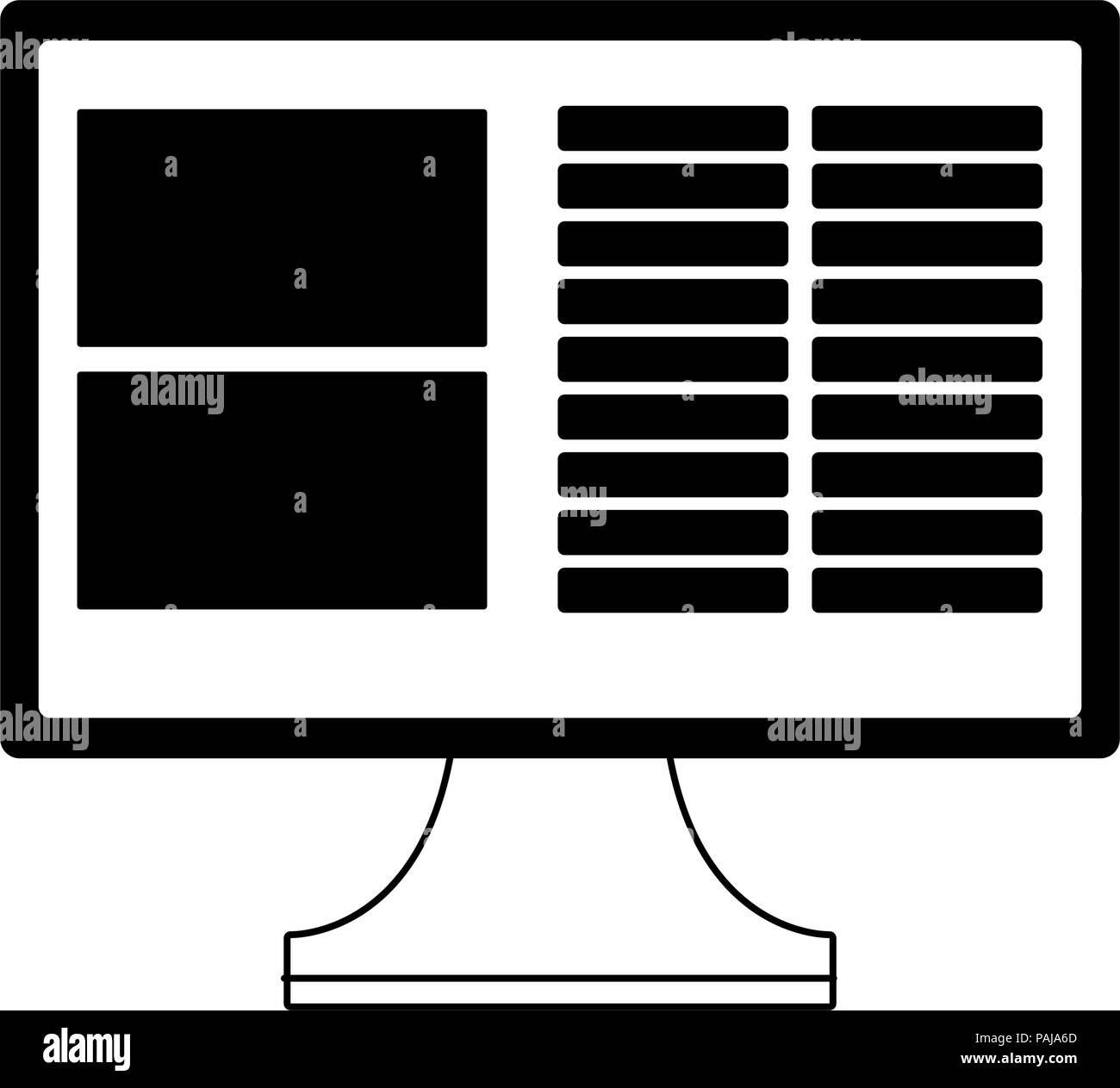 Computer screen on vector illustration graphic design Stock Vector ...