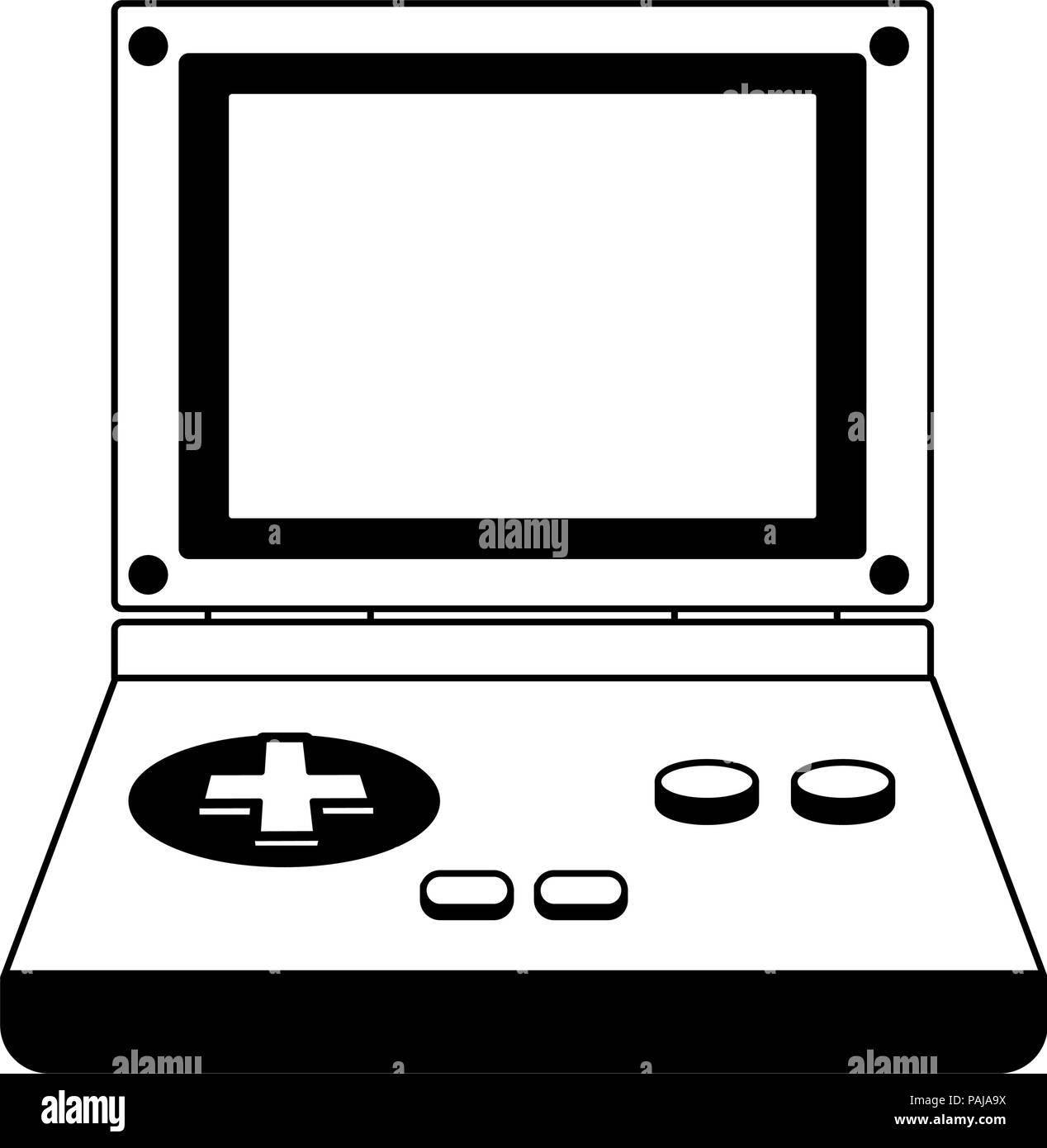 Retro videogame console portable vector illustration graphic design ...