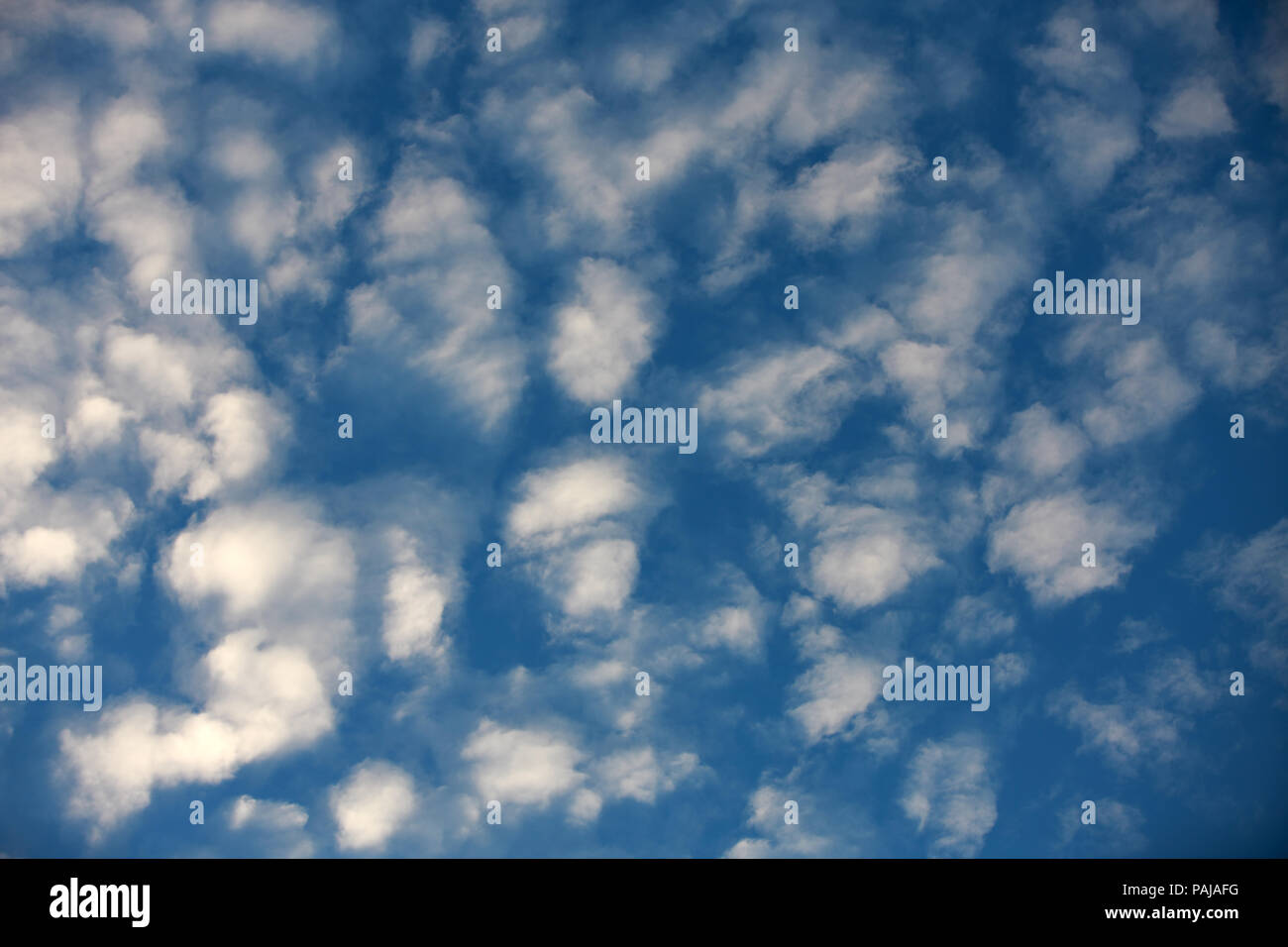 White Fair-weather clouds on a blue sky Stock Photo
