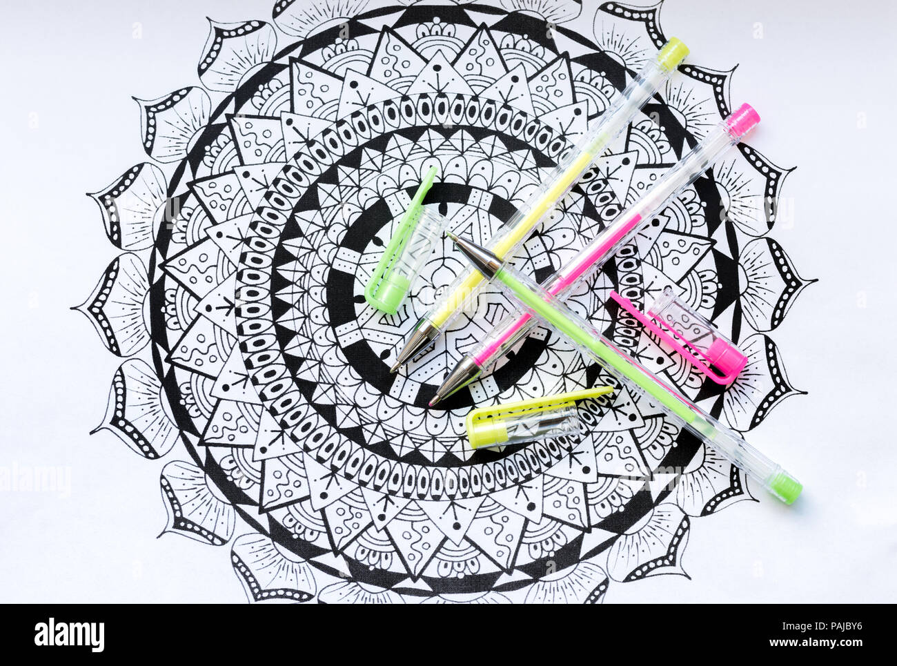 Adult Coloring Book New Stress Relieving Trend Art Therapy Mental Health Creativity