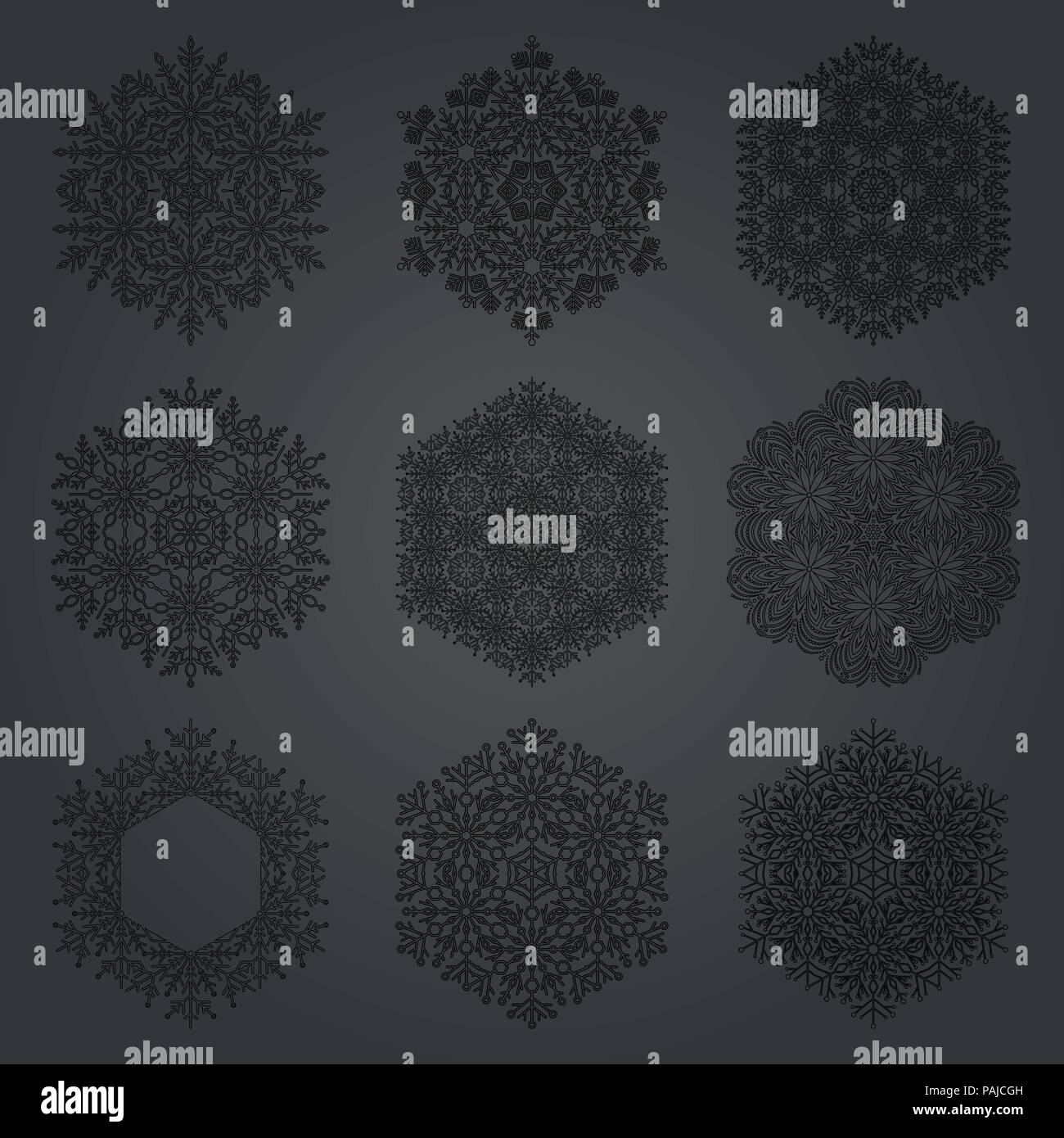 Set of Vector Snowflakes Stock Vector Image & Art - Alamy