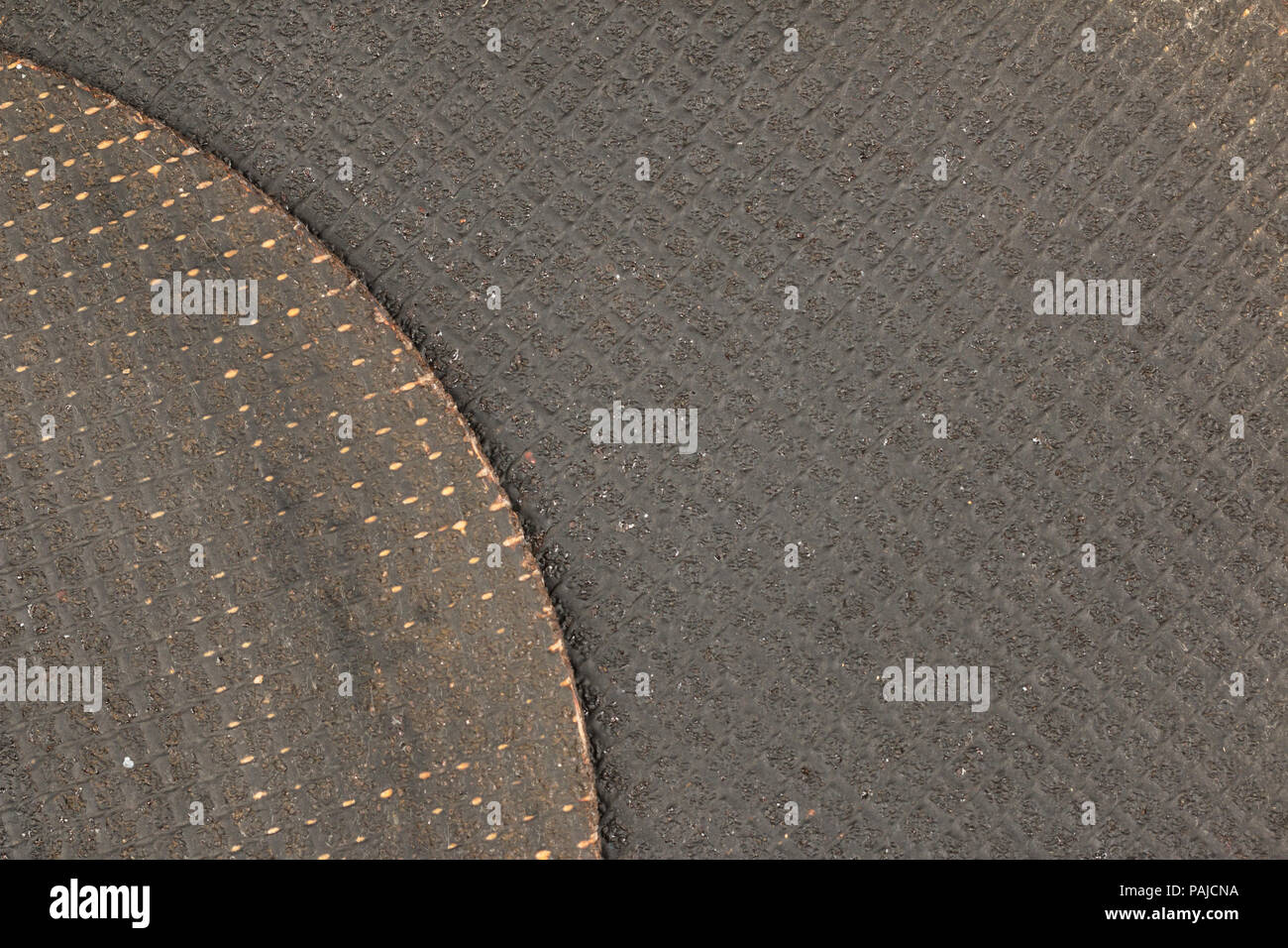 Texture, close-up of a cutting disc for metal. View from above Stock Photo