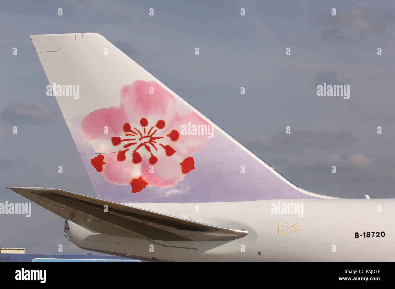 China Airlines Cargo tail with flower logo at the 2005 Paris AirShow,  Salon-du-Bourget Stock Photo - Alamy