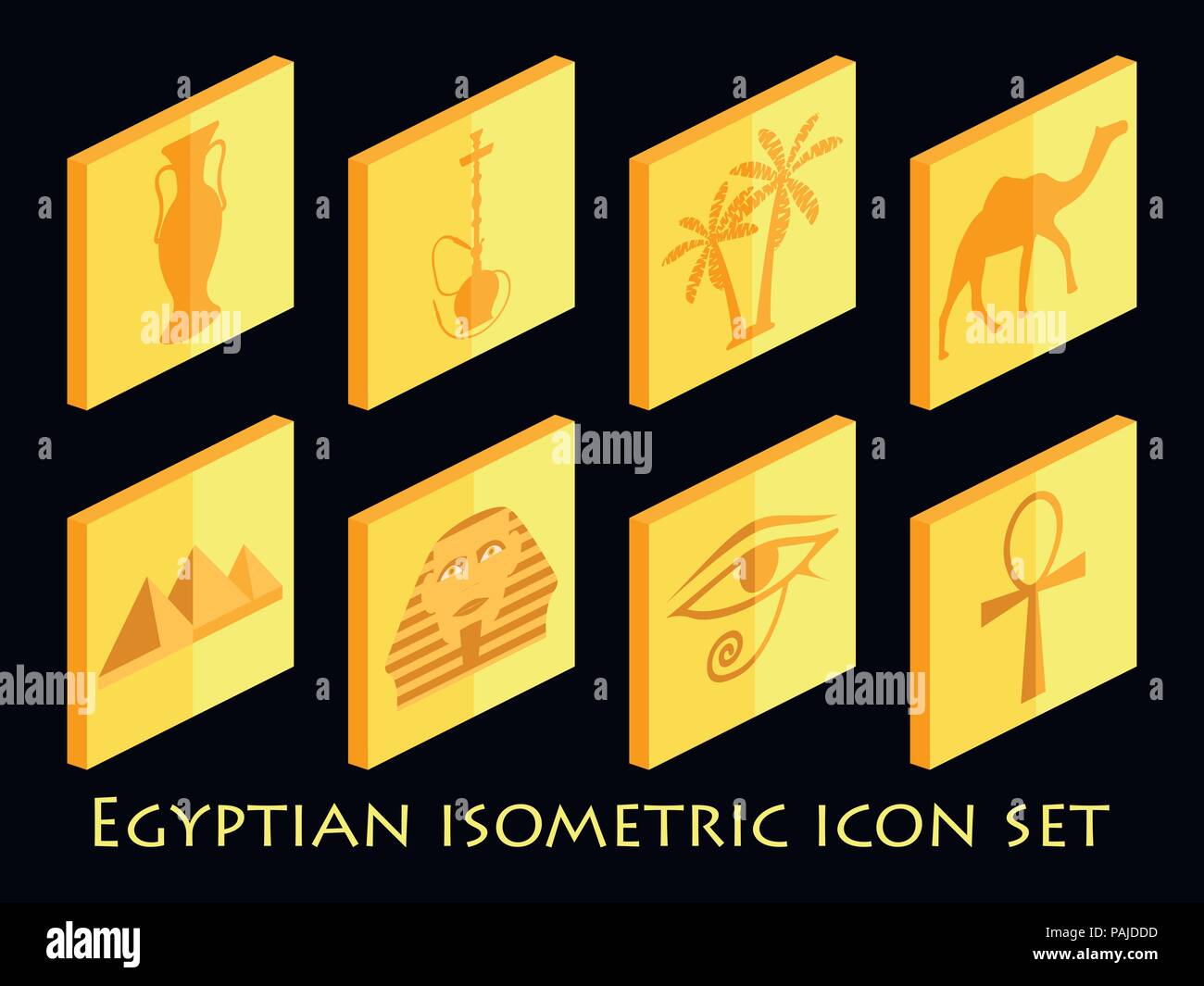 Egyptian isometric icon set. Symbols of Egypt. Tourism and adventure ...