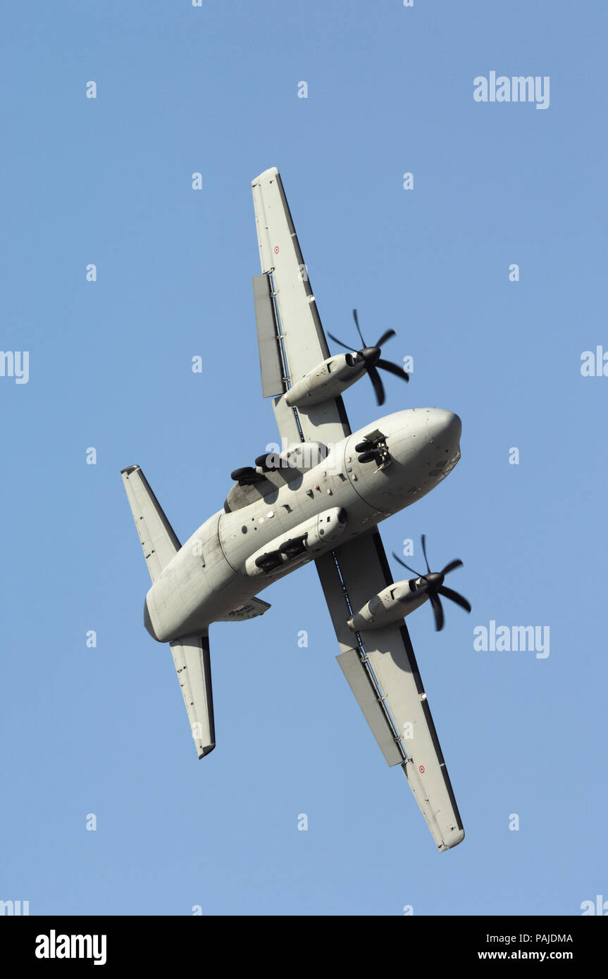 Italy - AirForce Alenia C-27J Spartan flying-display at the Dubai AirShow 2007 Stock Photo