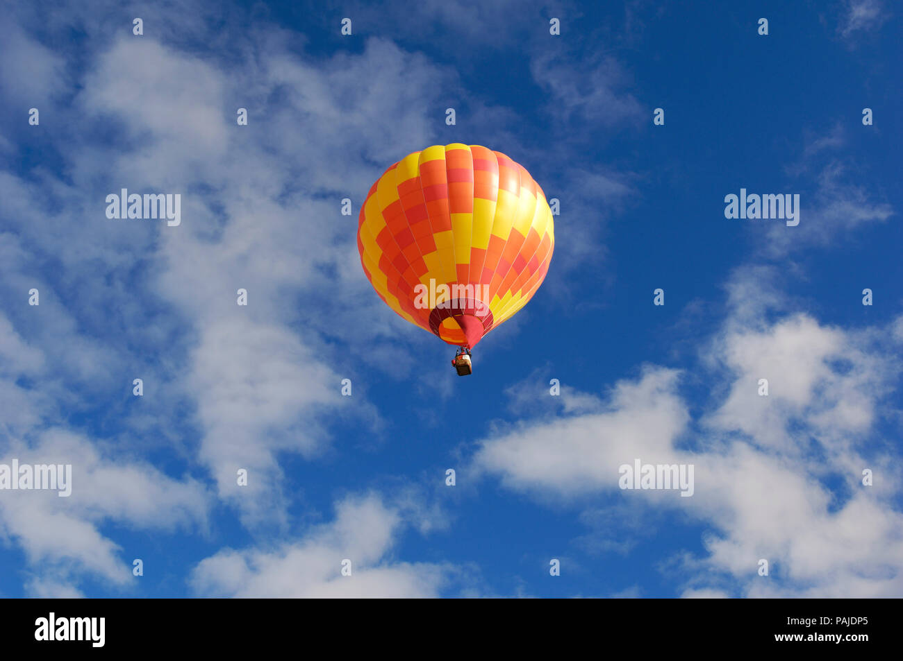 a Kubicek BB-30 hot-air balloon flying Stock Photo