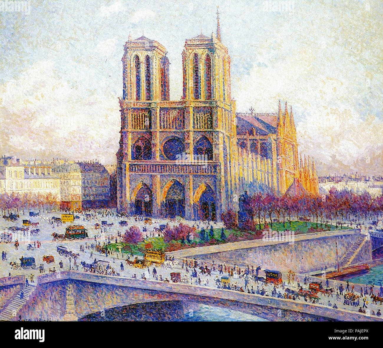 Luce  Maximilien - Notre Dame De Paris  View of Quai Saint Michel Stock Photo