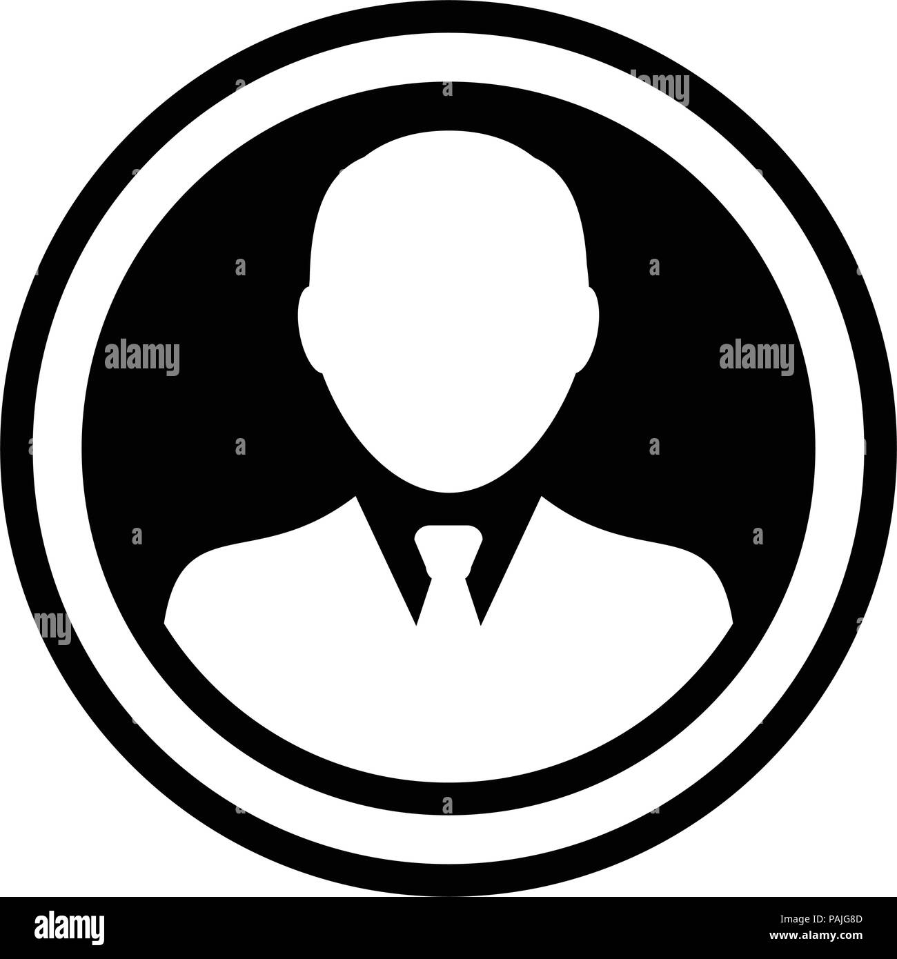 Avatar icon vector male person symbol circle user profile avatar sign ...