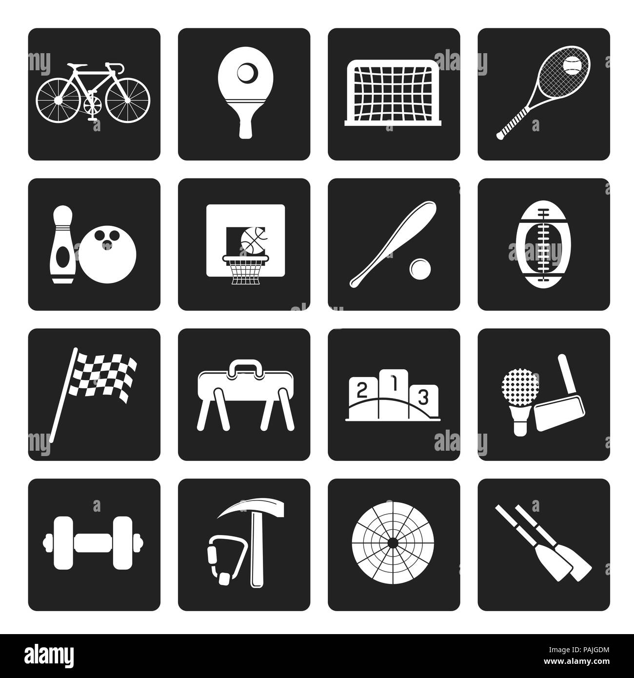 Black Simple Sports gear and tools icons vector icon set Stock Vector Image & Art Alamy