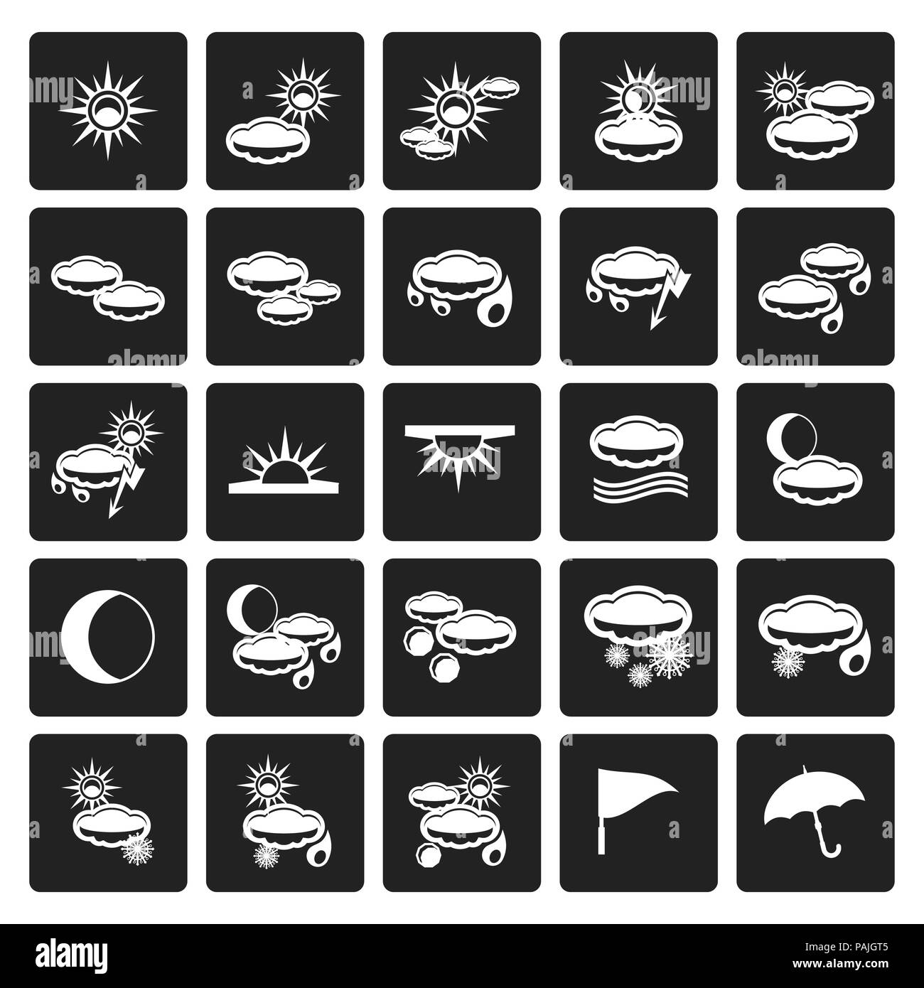 Black Weather and nature icons - Vector Icon Set Stock Vector Image ...