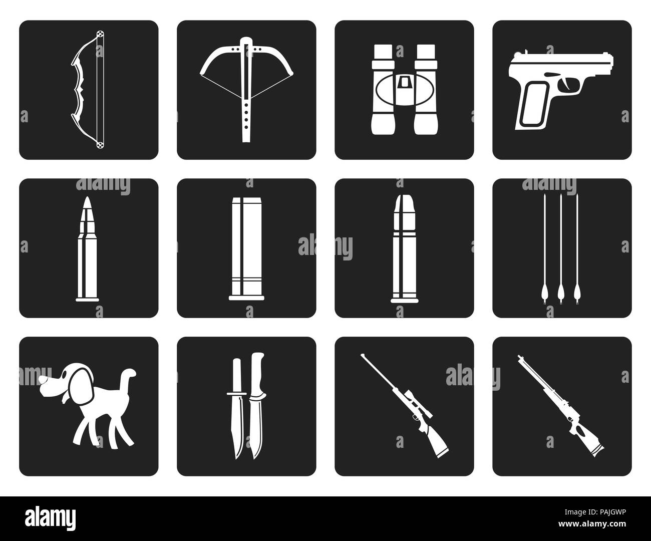 Black Hunting and arms Icons - Vector Icon Set Stock Vector Image & Art ...