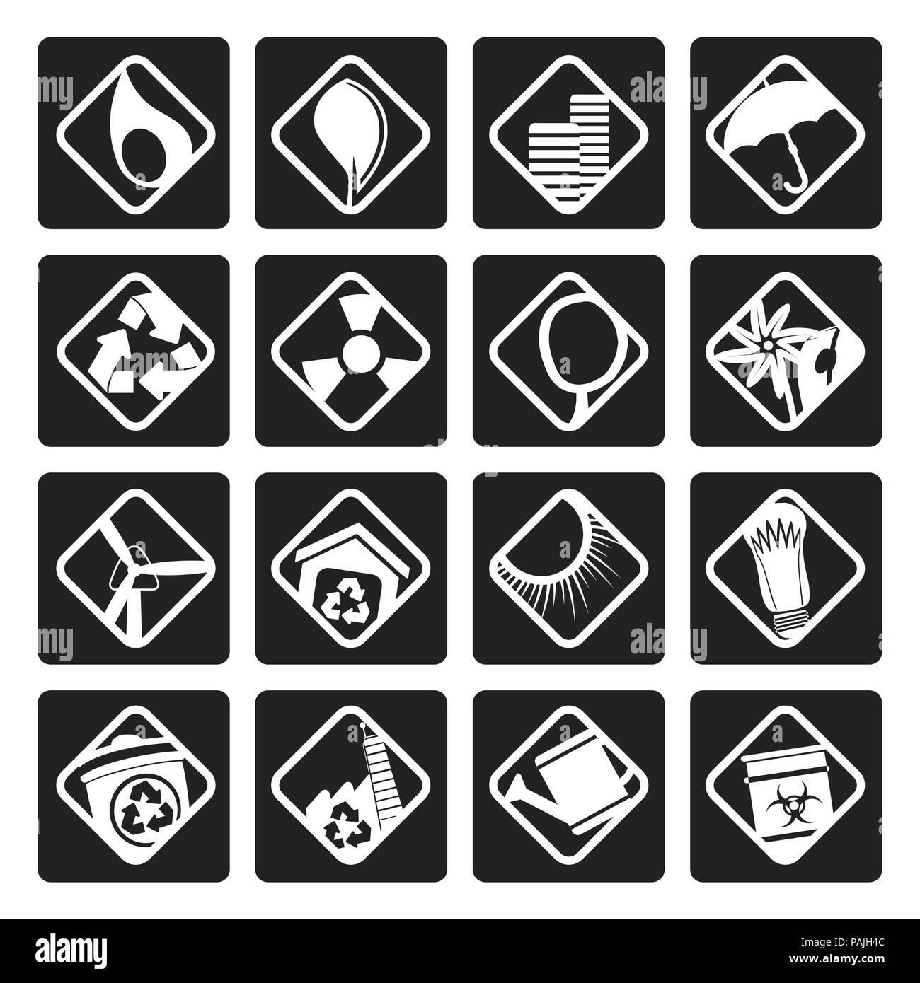 Black Ecology icons - Set for Web Applications - Vector Stock Vector ...