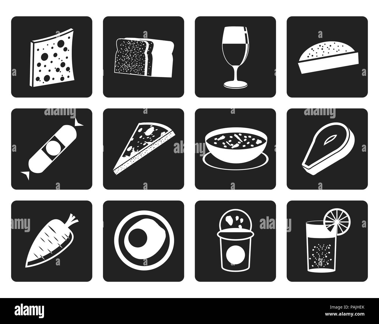 Black Shop, food and drink icons 2 - vector icon set Stock Vector