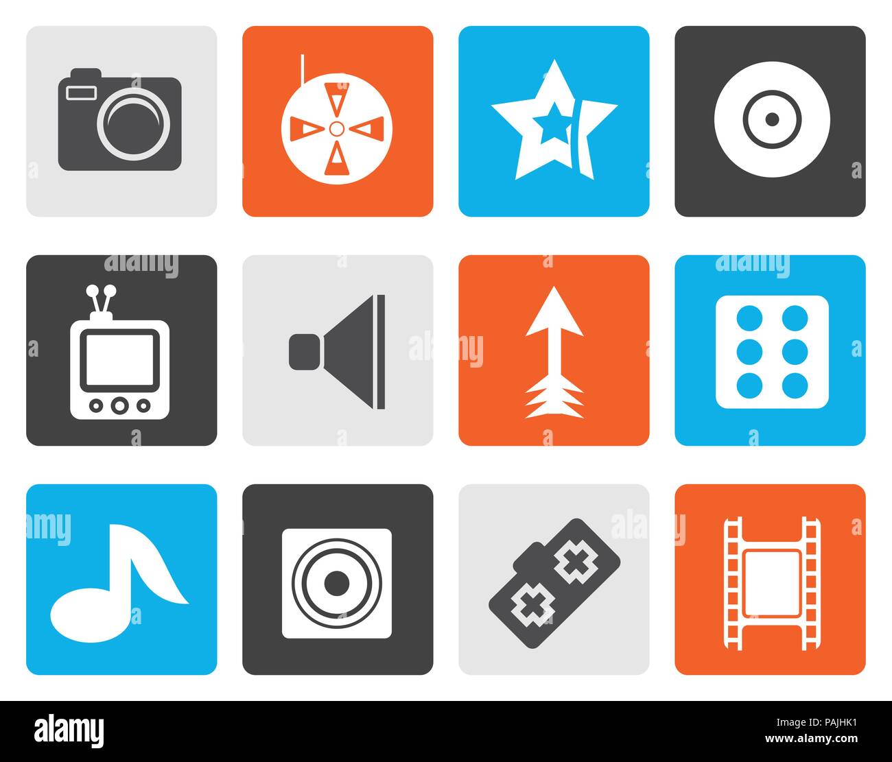 Flat Entertainment Icons Vector Icon Set Stock Vector Image And Art Alamy