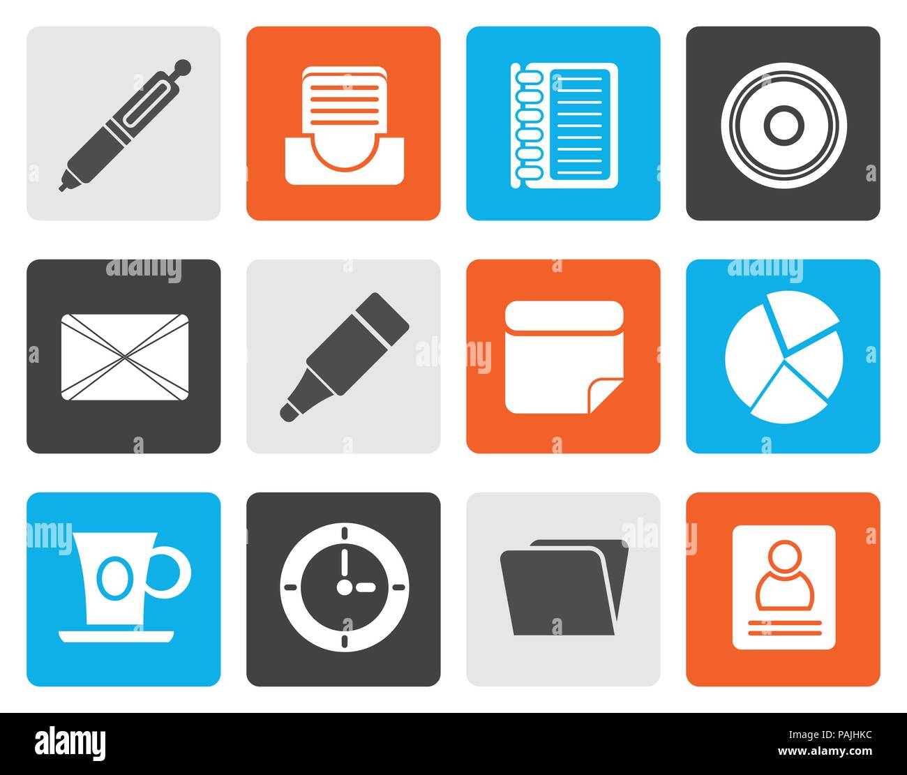 Flat Office & Business Icons - Vector icon Set Stock Vector