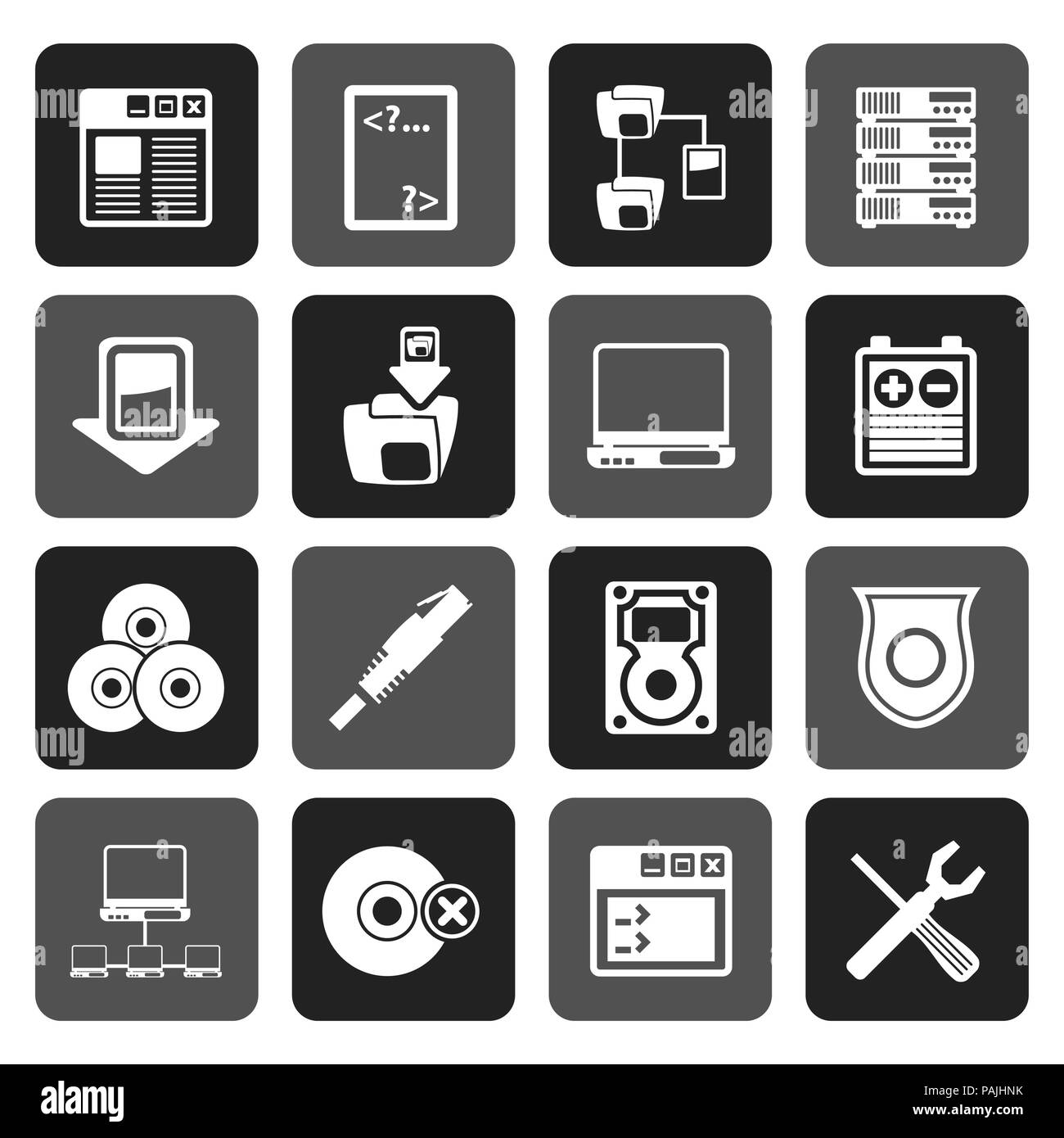 Flat Server Side Computer icons Vector Icon Set Stock Vector Image