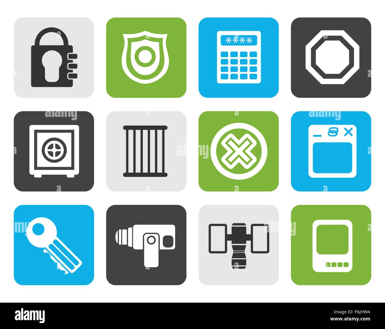 Flat Security and Business icons - vector icon set Stock Vector