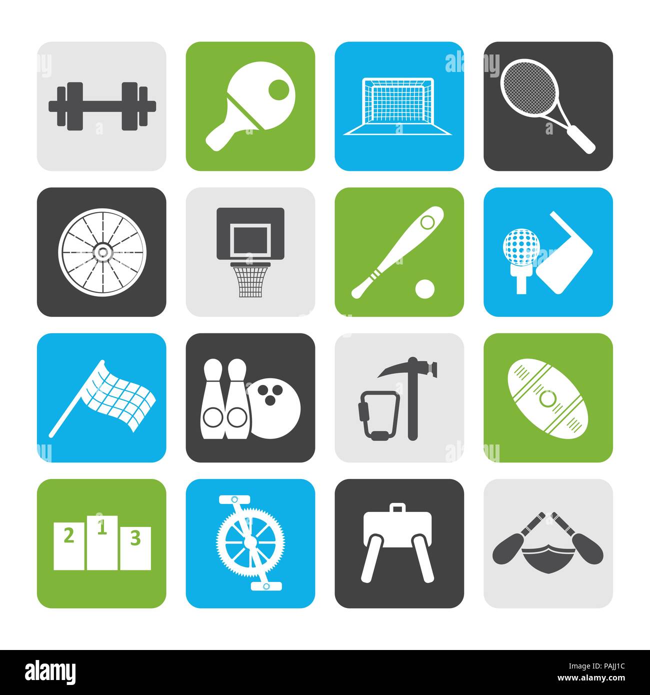 Flat Sports gear and tools vector icon set Stock Vector Image & Art Alamy