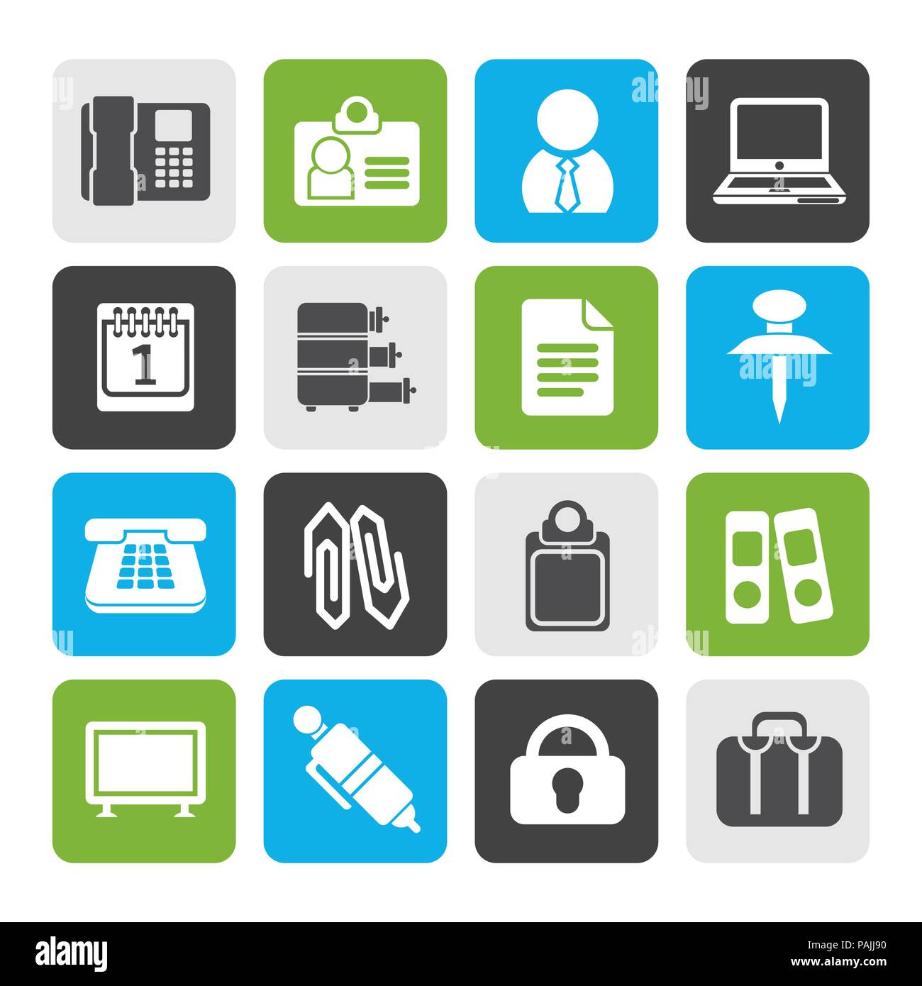 Flat Business and Office icons - vector icon set Stock Vector Image ...