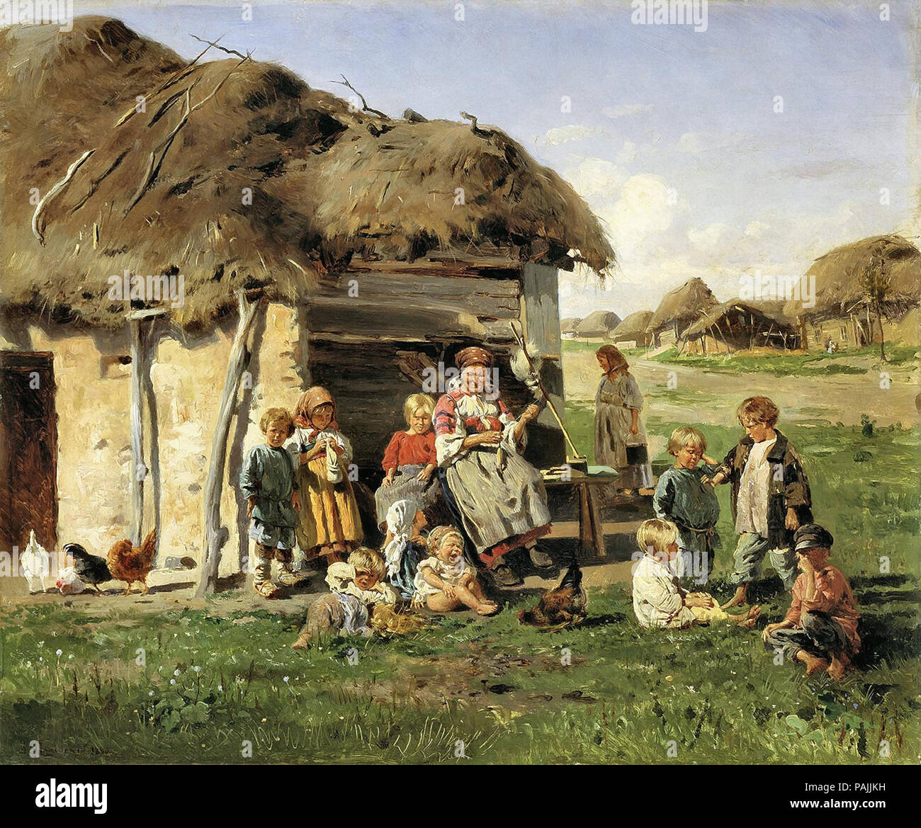 Makovsky Vladimir Egorovitch Peasant Children Stock Photo Alamy