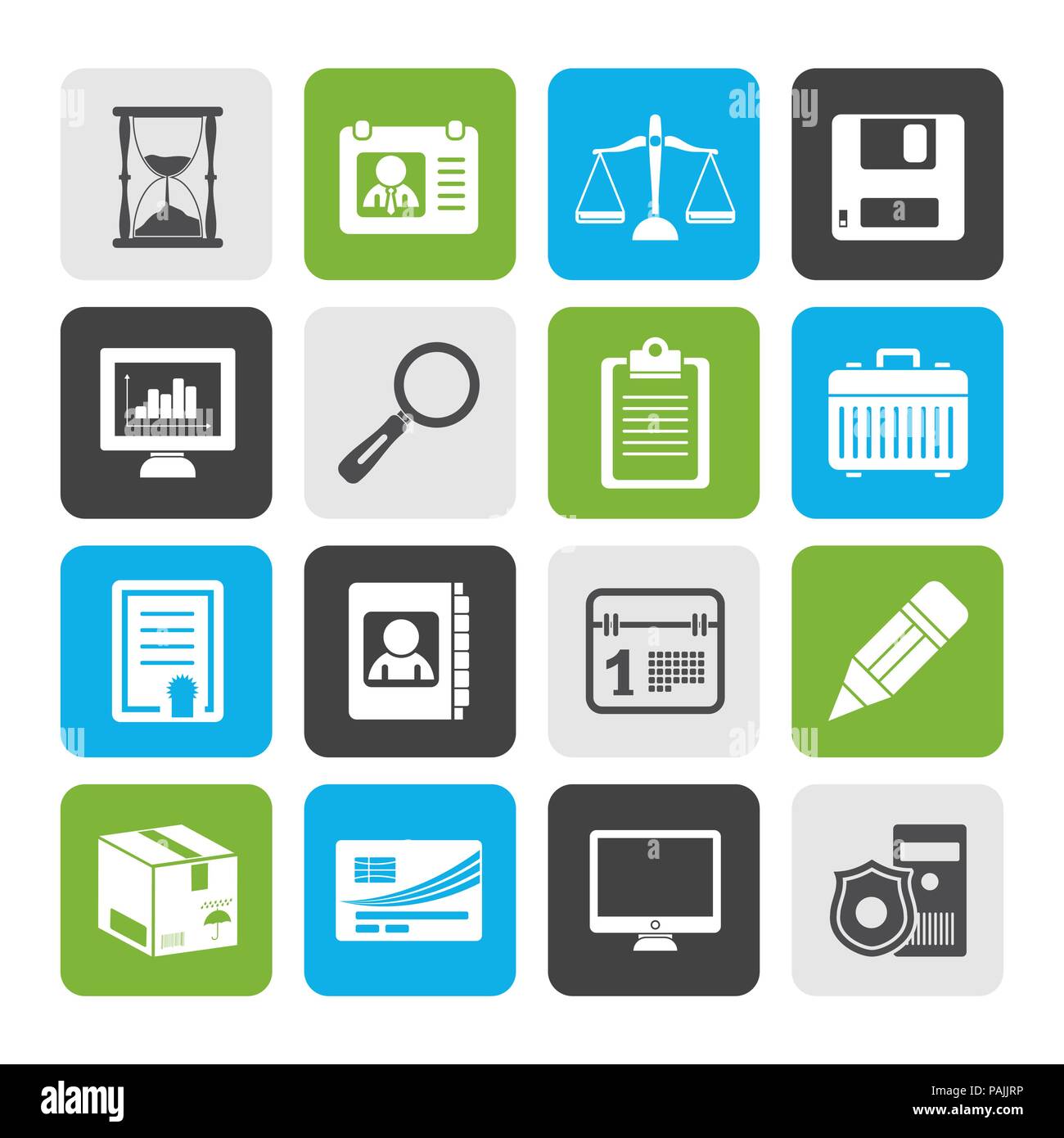 Flat Business and office Icons - vector icon set Stock Vector Image ...