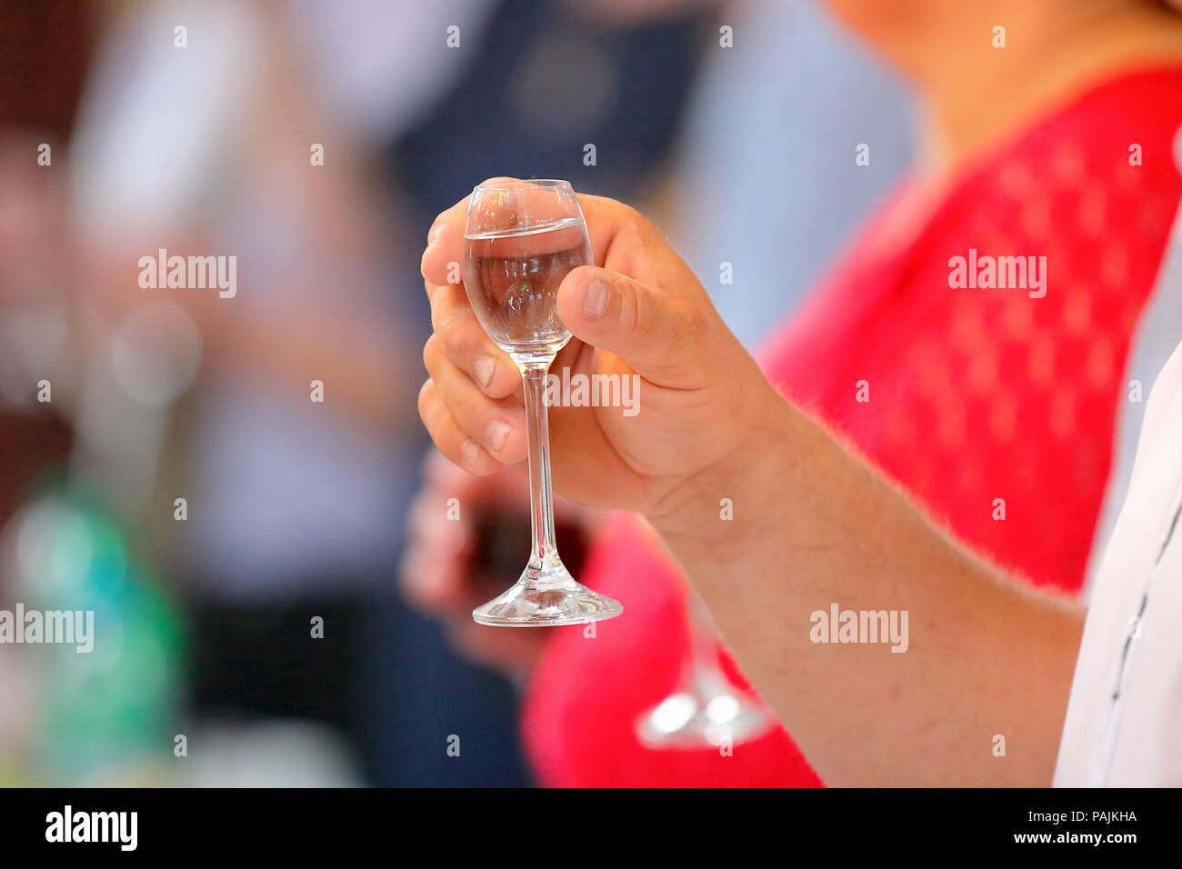 People Drink Alcohol At A Party Or Wedding Reception Stock Photo