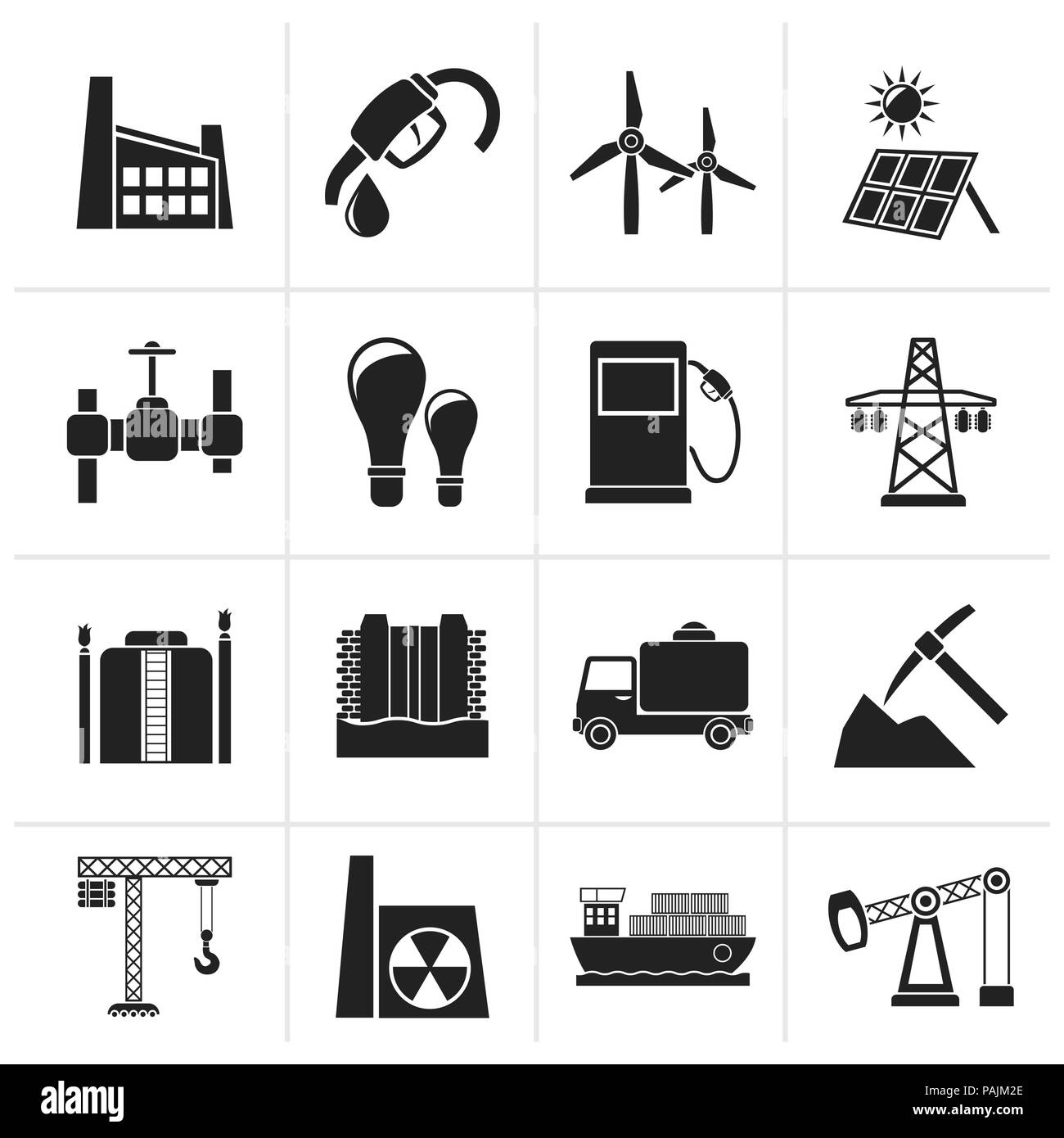 Black Business and industry icons - vector icon set Stock Vector Image ...