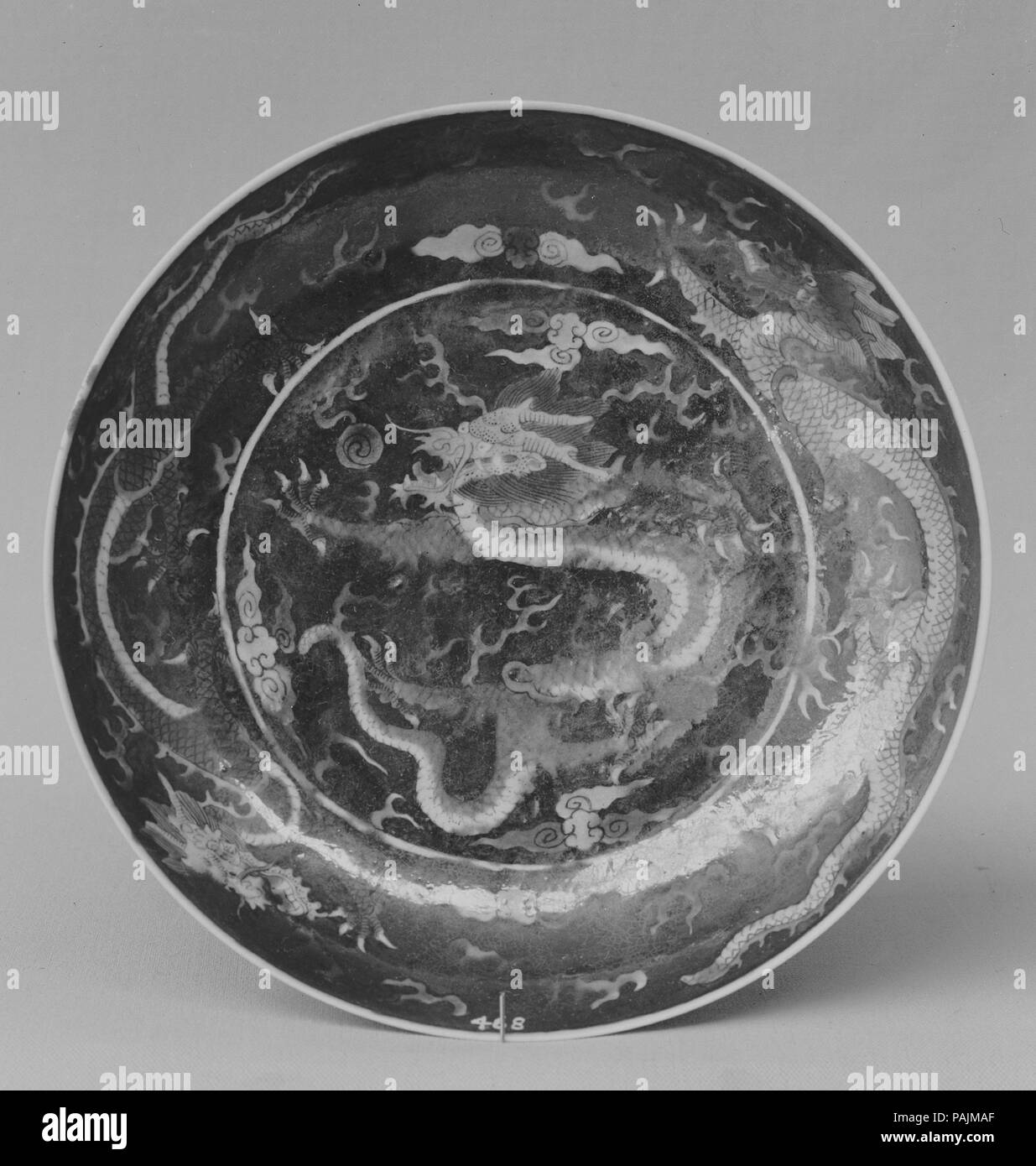 Plate. Culture: China. Dimensions: Diam. 5 7/8 in. (14.9 cm). Museum: Metropolitan Museum of Art, New York, USA. Stock Photo