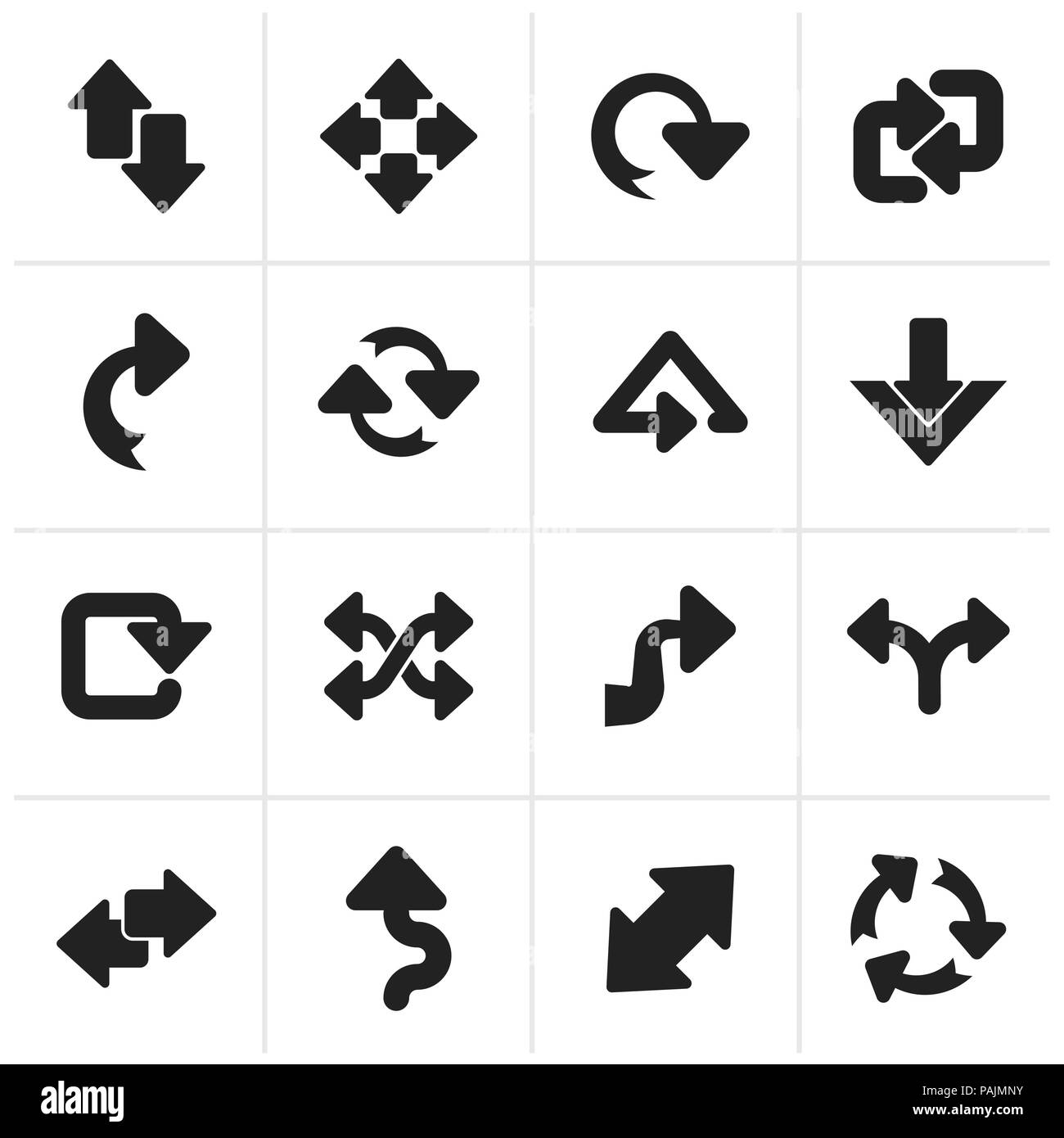 Black different kind of arrows icons - vector icon set Stock Vector