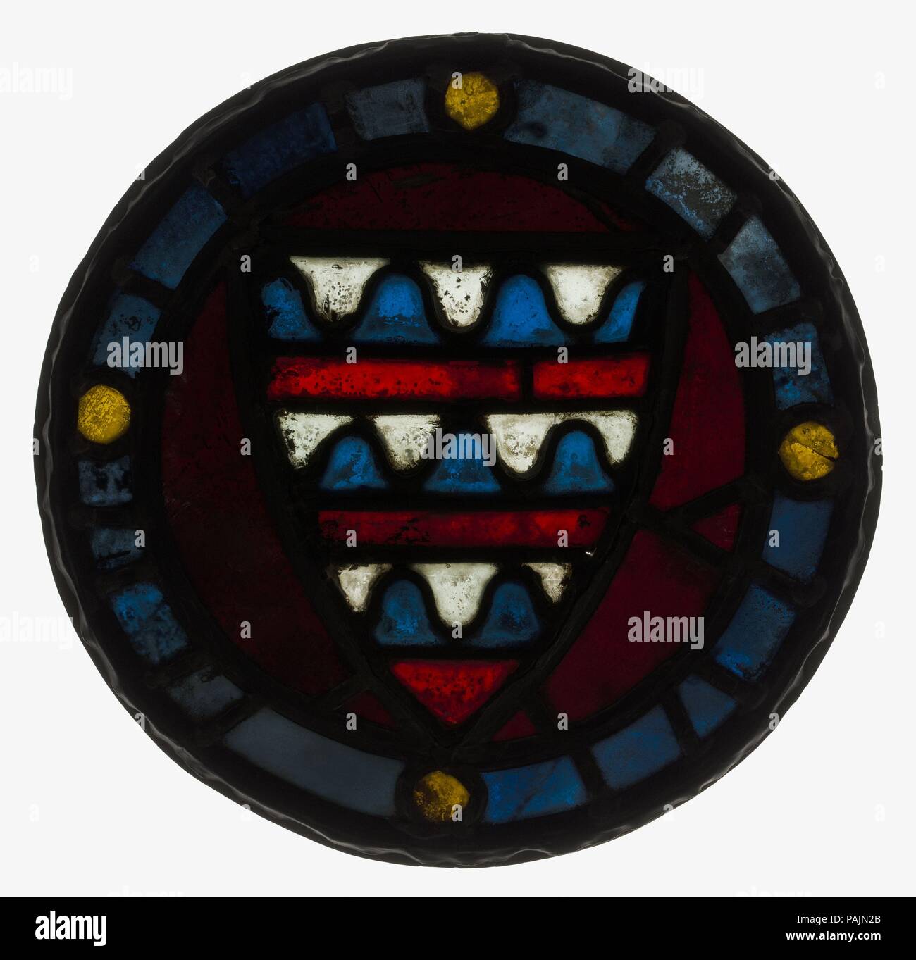 Roundel. Culture: British. Dimensions: 10 1/4 in. × 5/16 in. (26 × 0.8 cm). Date: ca. 1360-77. Museum: Metropolitan Museum of Art, New York, USA. Stock Photo