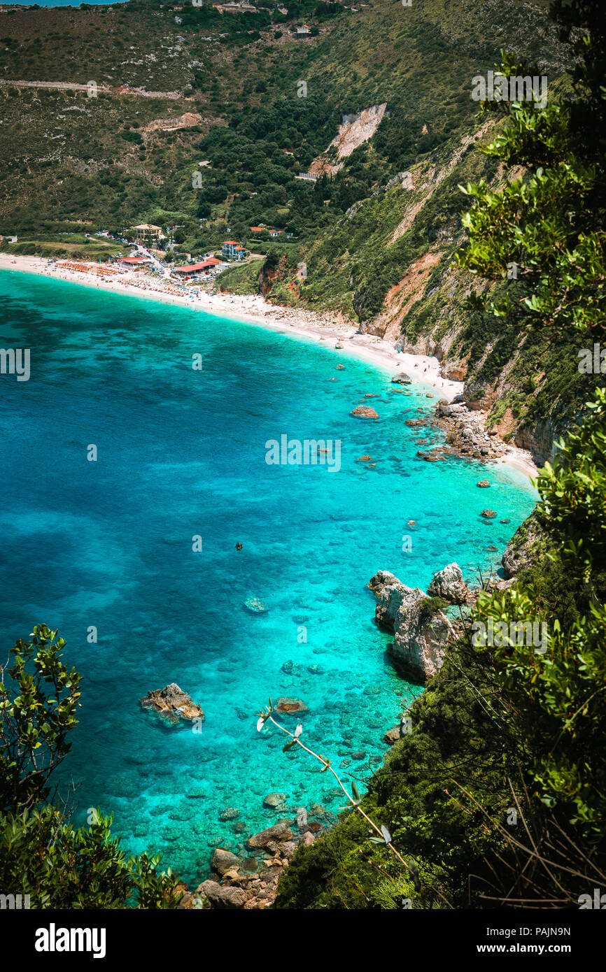 Petani Beach On Hot Sunny Summer Day View To Petani Bay With petani-beach-on-hot-sunny-summer-day-view-to-petani-bay-with