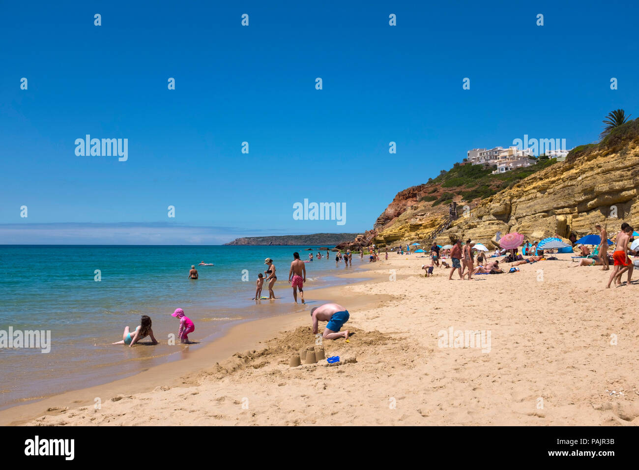 The fishing and holiday village of Salema, Algarve, Portugal Stock Photo