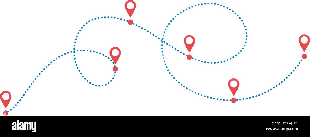 Download Dotted Line Map High Resolution Stock Photography and ...
