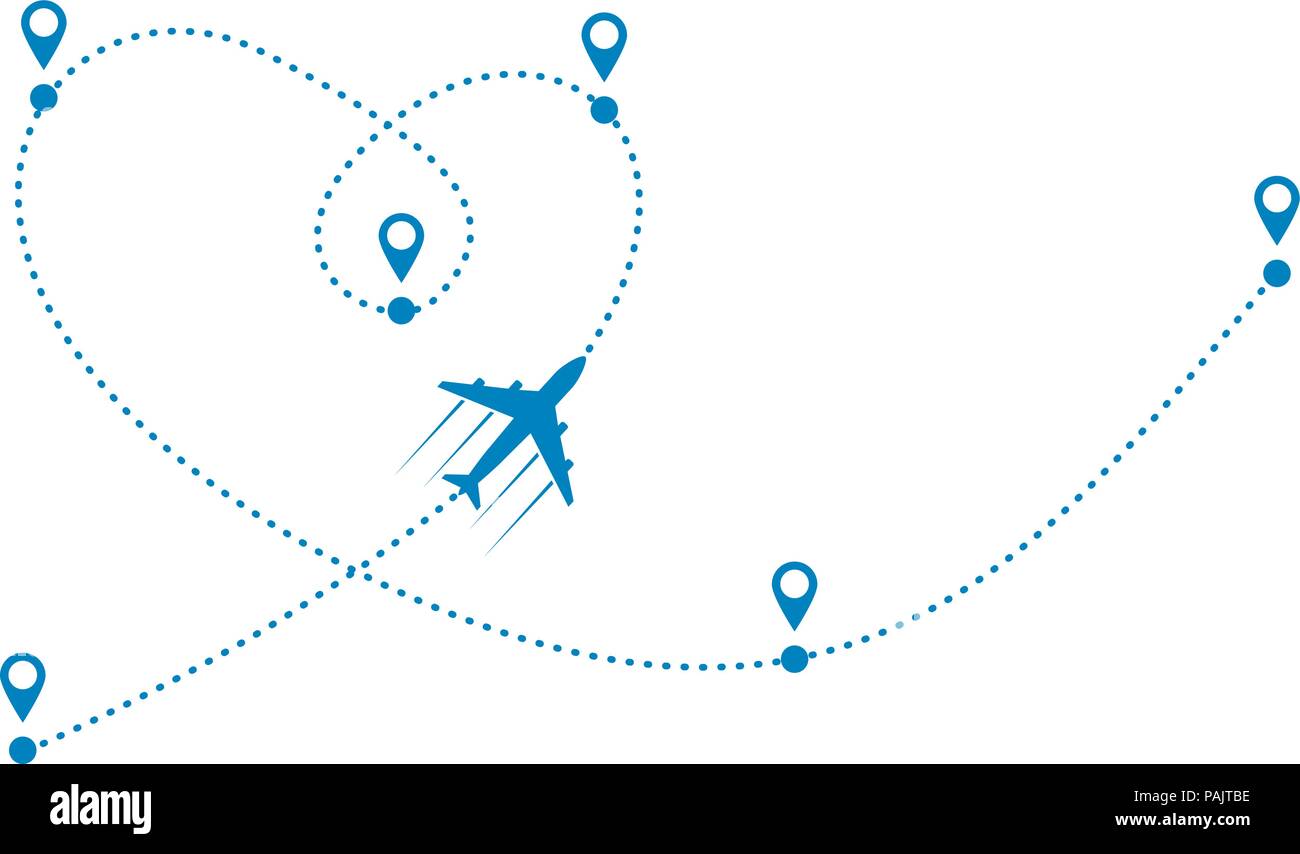 plane and path Stock Vector Image & Art - Alamy
