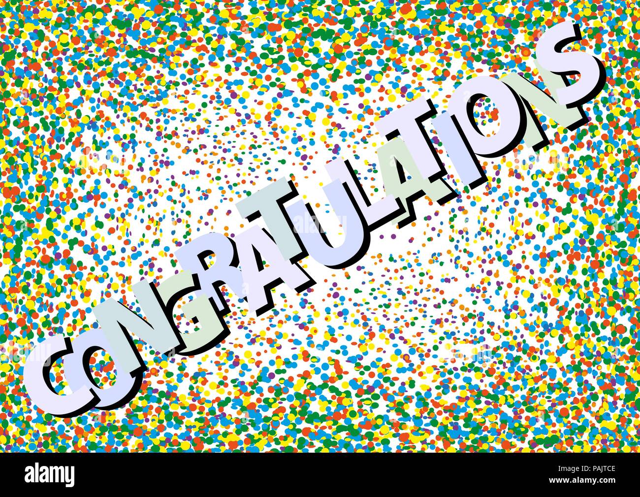 CONGRATULATIONS on colorful confetti swirl background Stock Vector
