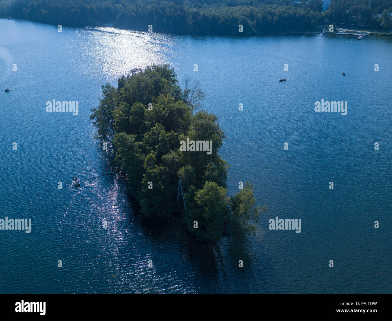 Little island in the center of lake, Russia Stock Photo - Alamy