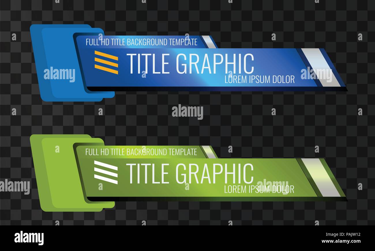 Set Of Video Headline Title Or Lower Third Template Unique Banner