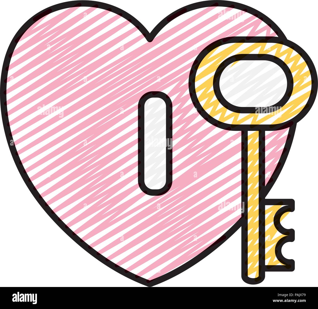 doodle heart padlock style with key access Stock Vector Image & Art - Alamy