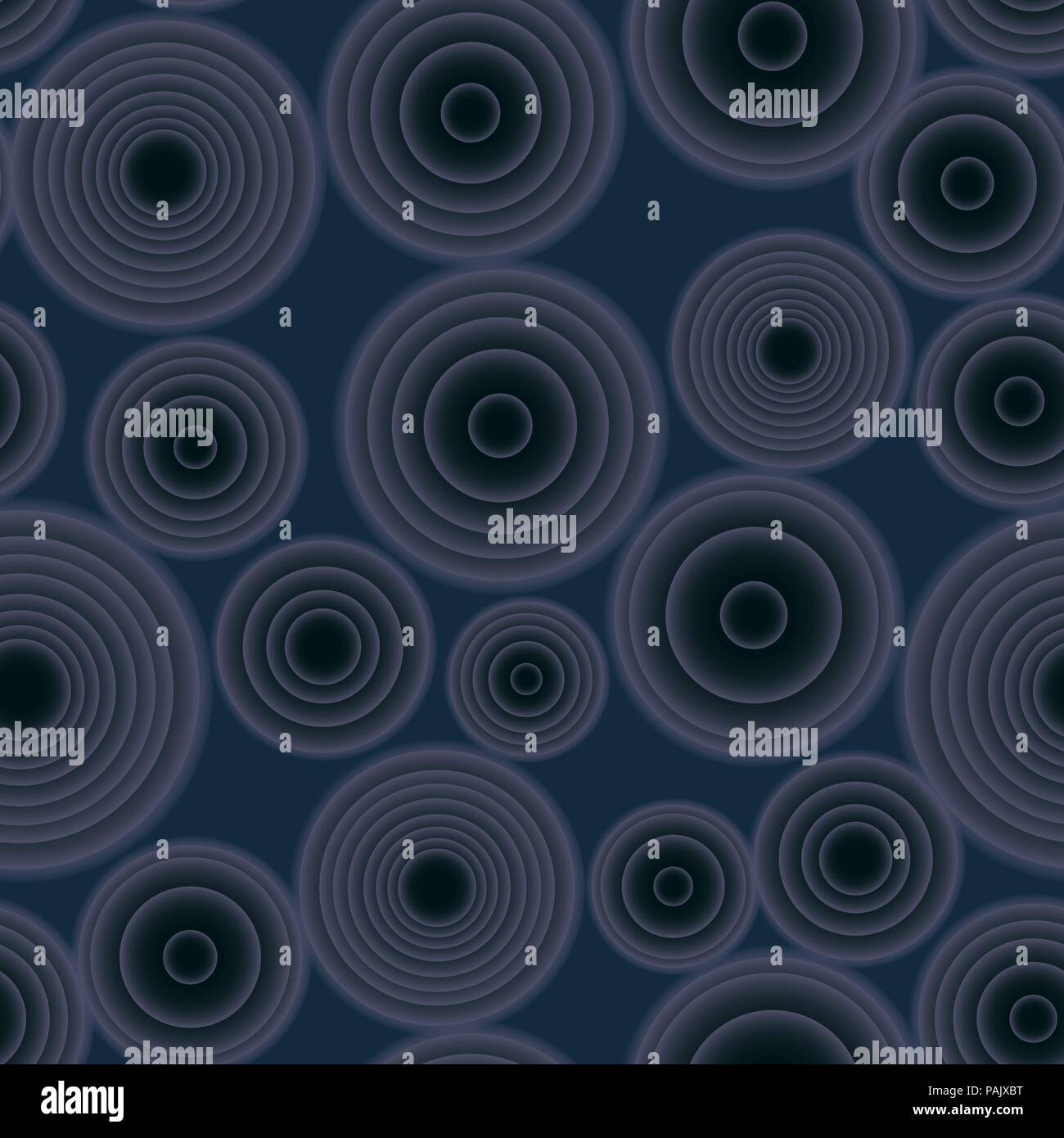 Seamless vector gradient rounds dark blue pattern for fabric, ceramic, textile, wrapping, craft Stock Vector