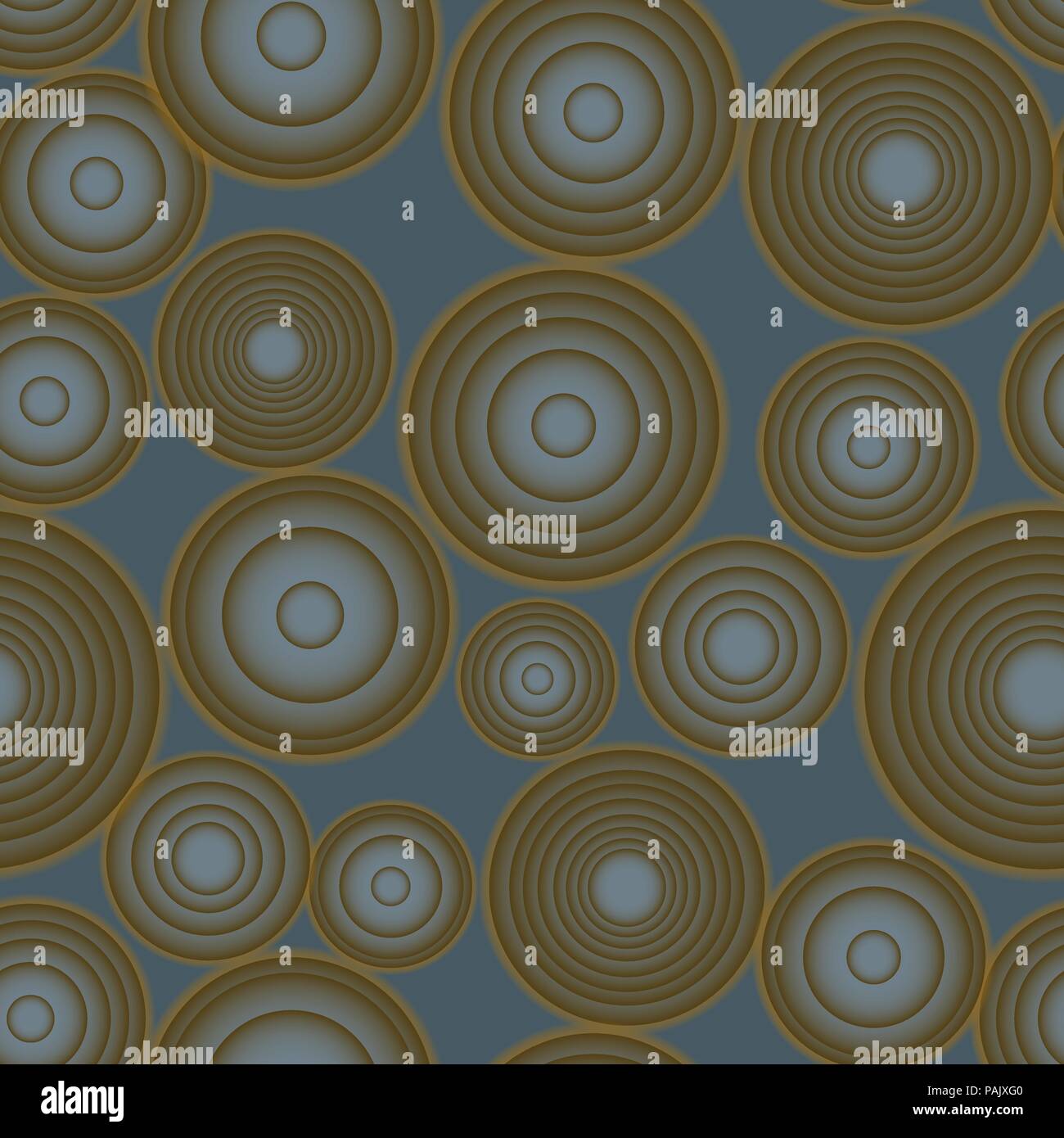 Seamless vector gradient rounds brown and blue pattern Stock Vector