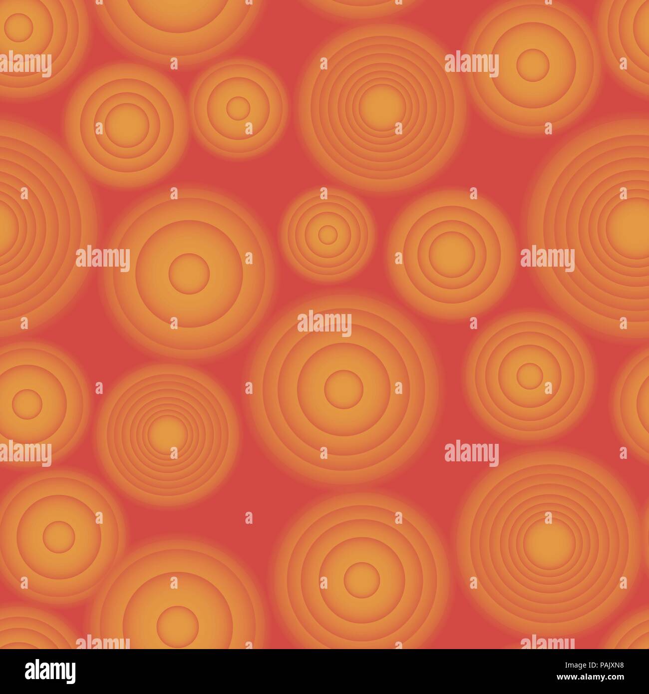 Seamless vector gradient rounds red and orange pattern Stock Vector