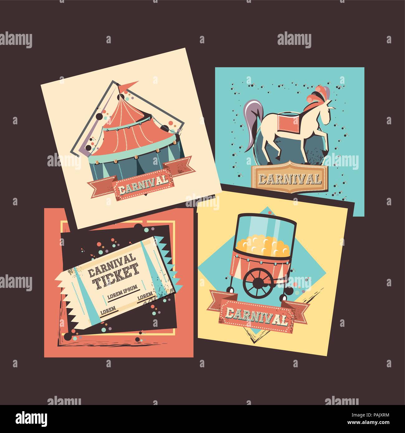 carnival set collection icons vector illustration design Stock Vector ...