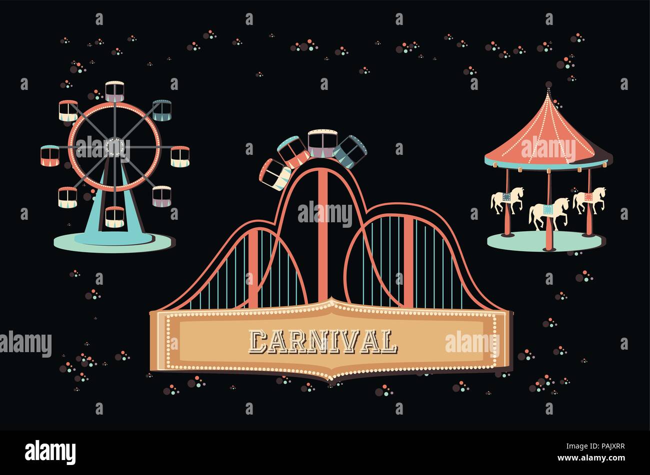 carnival set collection icons vector illustration design Stock Vector ...